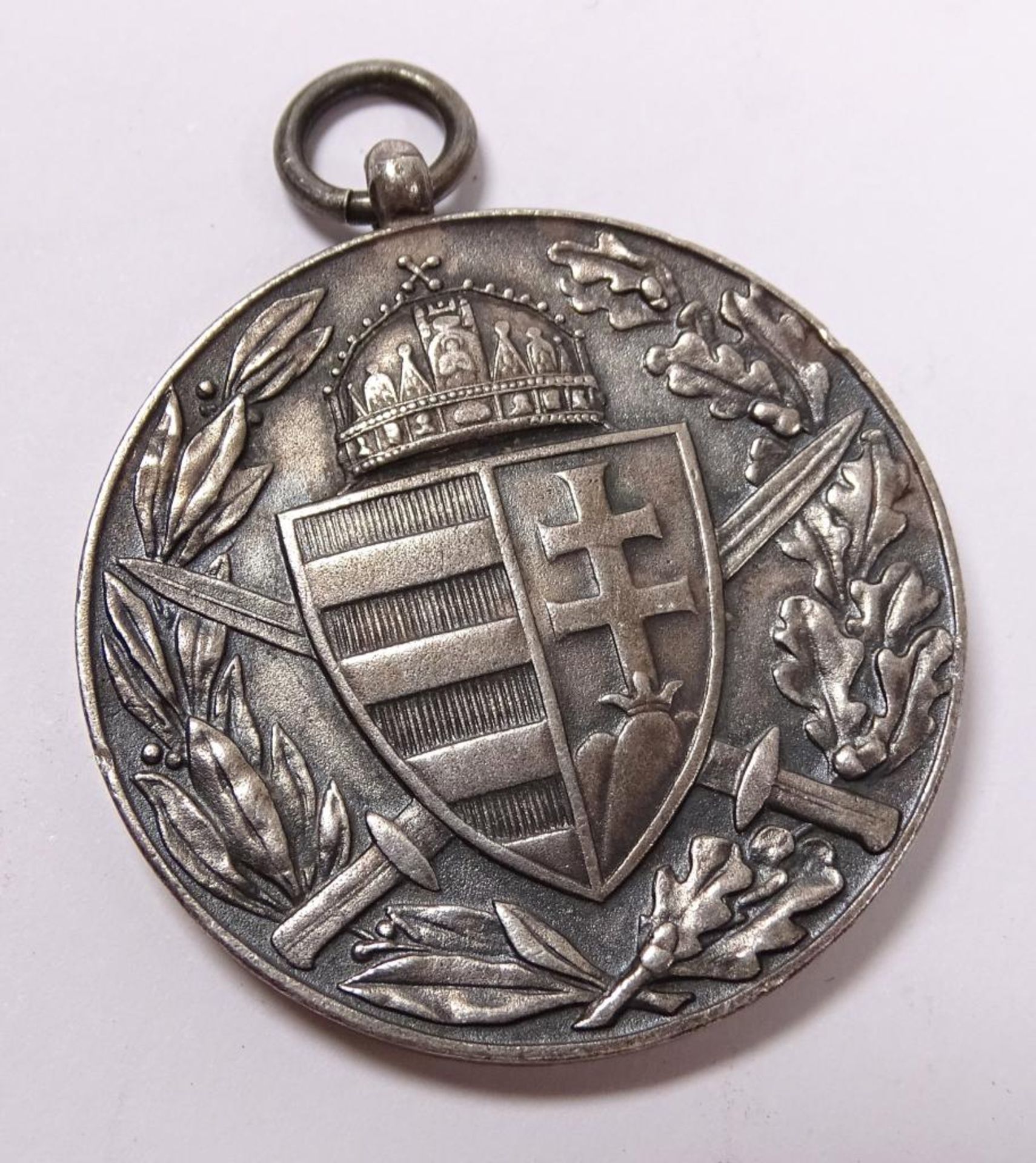 Ungarische Verdienst Medaille "Pro Deo et Patria 1914-1918",Silber,d-36,9mm,21,5gr. - Bild 2 aus 2