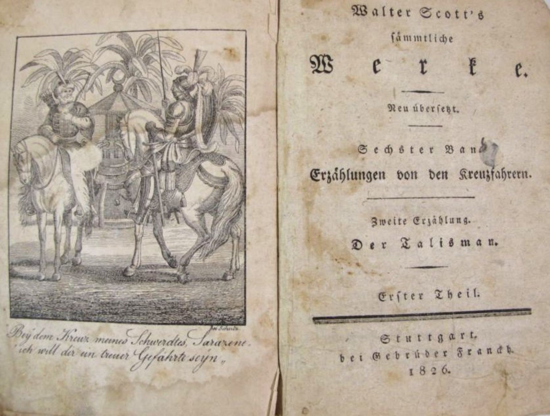 Walter Scott's sämmtliche Werke, 6. Band, Erzählungen von den Kreuzfahrern, 1826, Alters-u. - Bild 2 aus 3