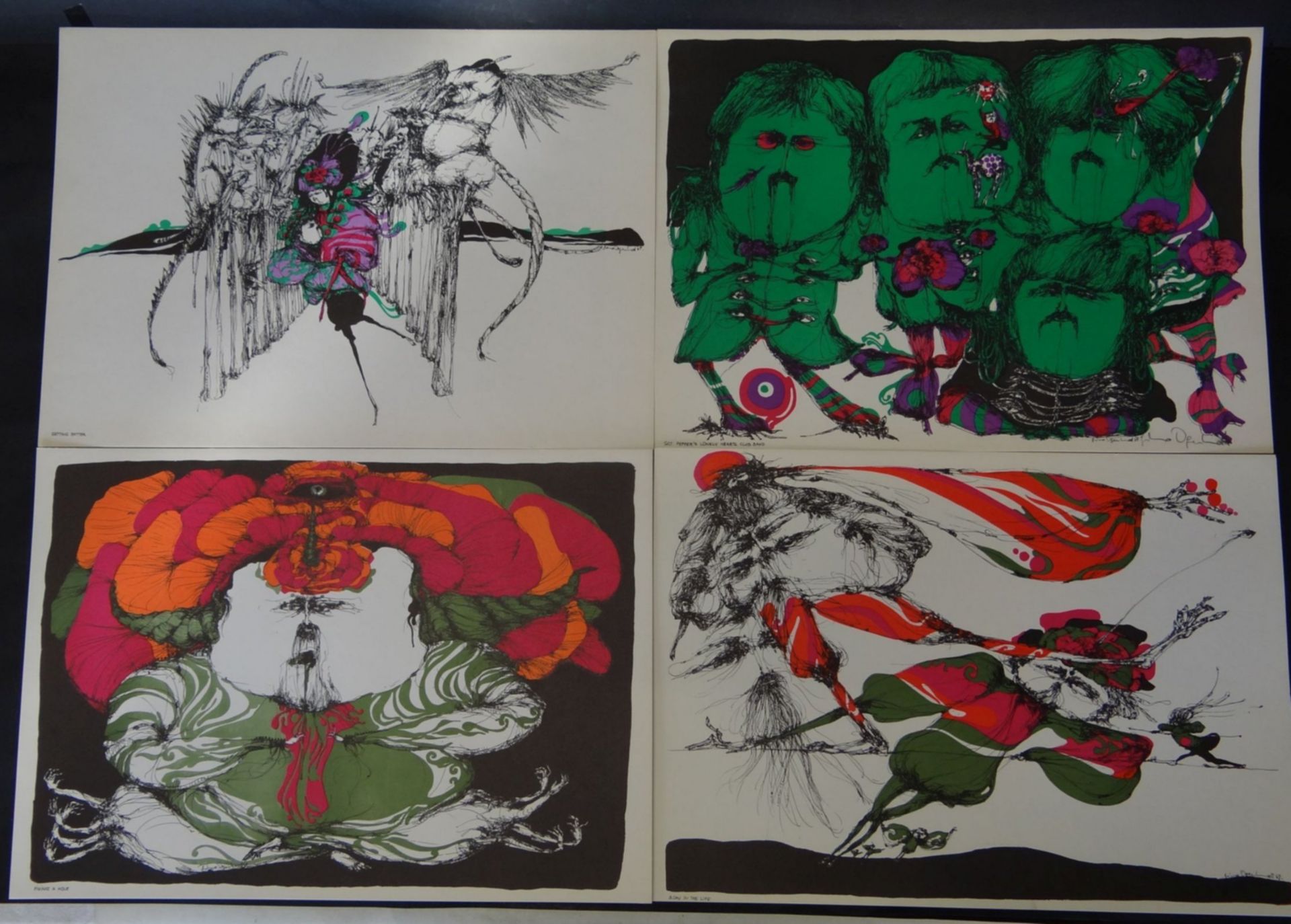 Die Beatles und Gertrude Degenhardt, 1968, Lithografien, ein Blatt Hand-signiert, - Bild 3 aus 10