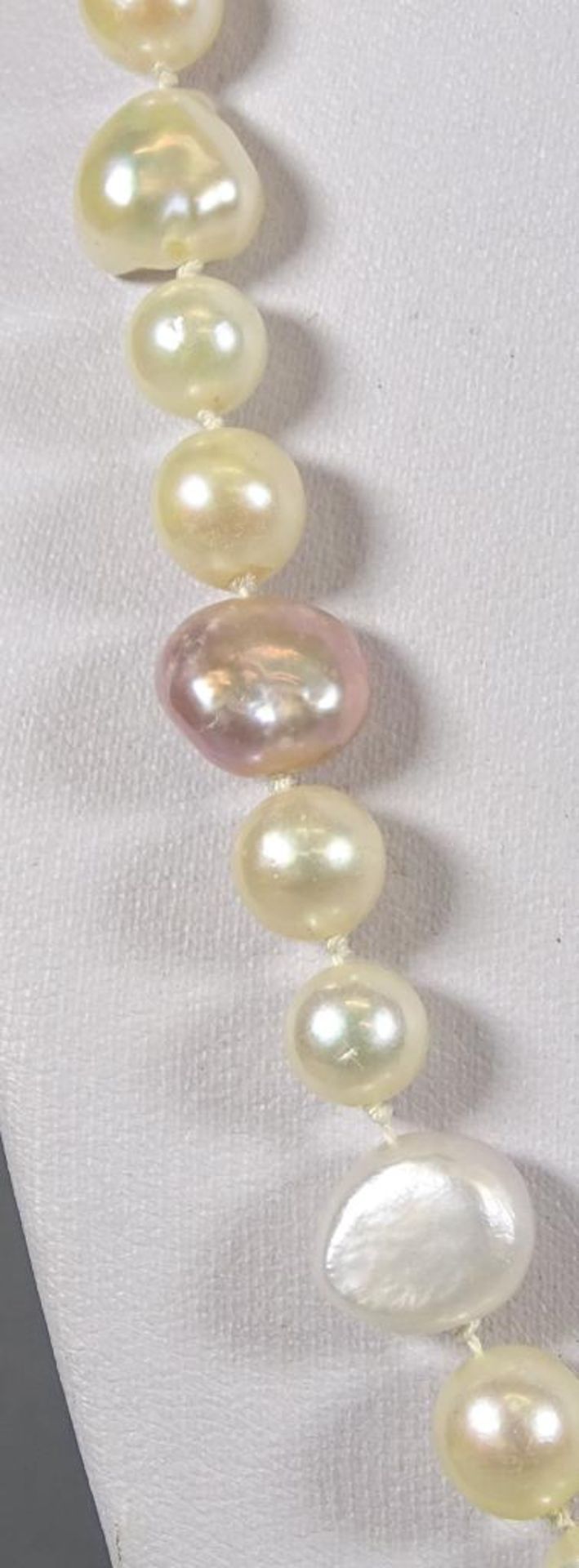 Perlen Halskette mit Silber Schliesse -835-,ca.L- 46cm - Bild 4 aus 4