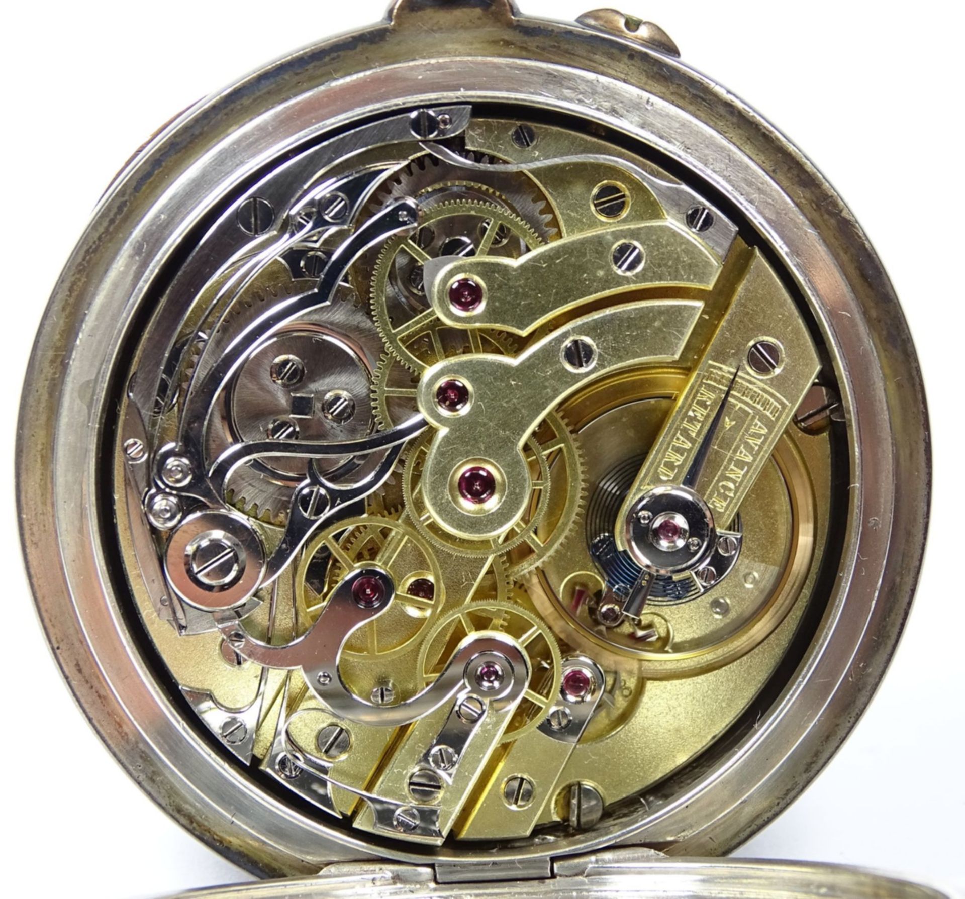 HTU-Chronometer von A.H. Rodanet (1837-1907), Silber/Gold-750- mit Stoppfunktion, schweren Gold- - Bild 8 aus 10