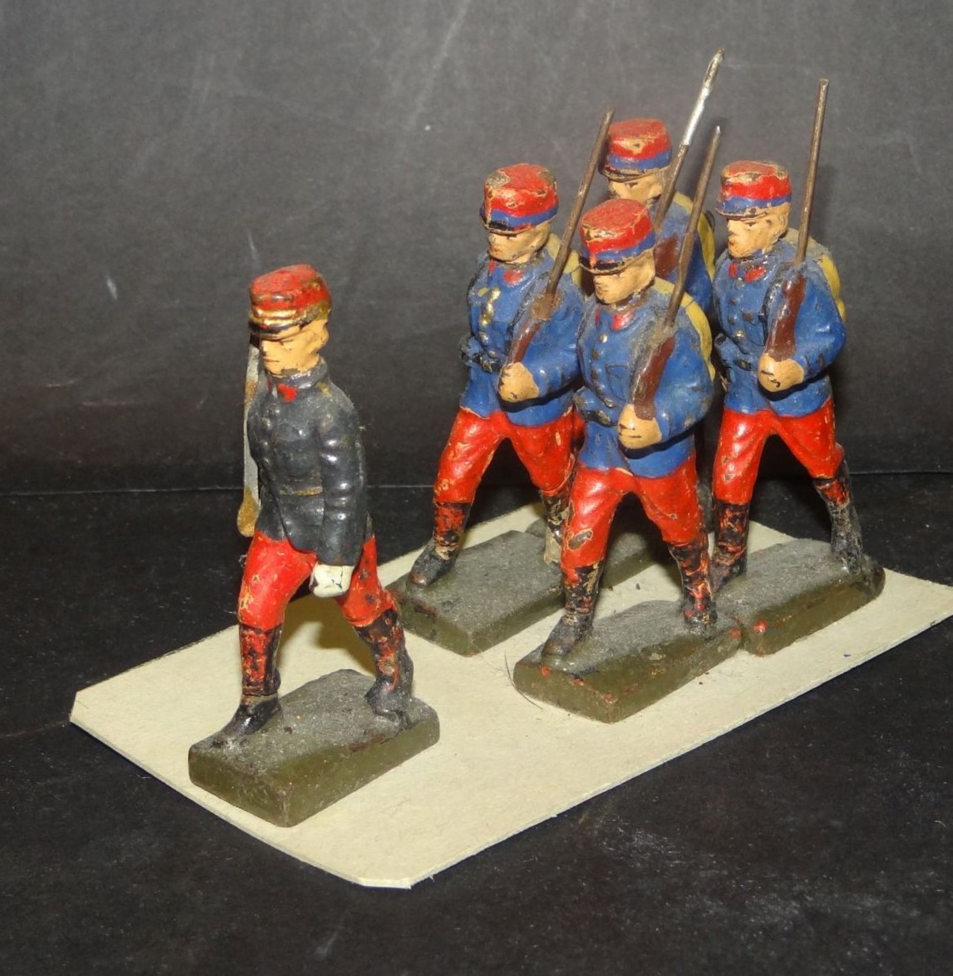 5x frz. Soldaten, Elastolin, H-7,5 cm