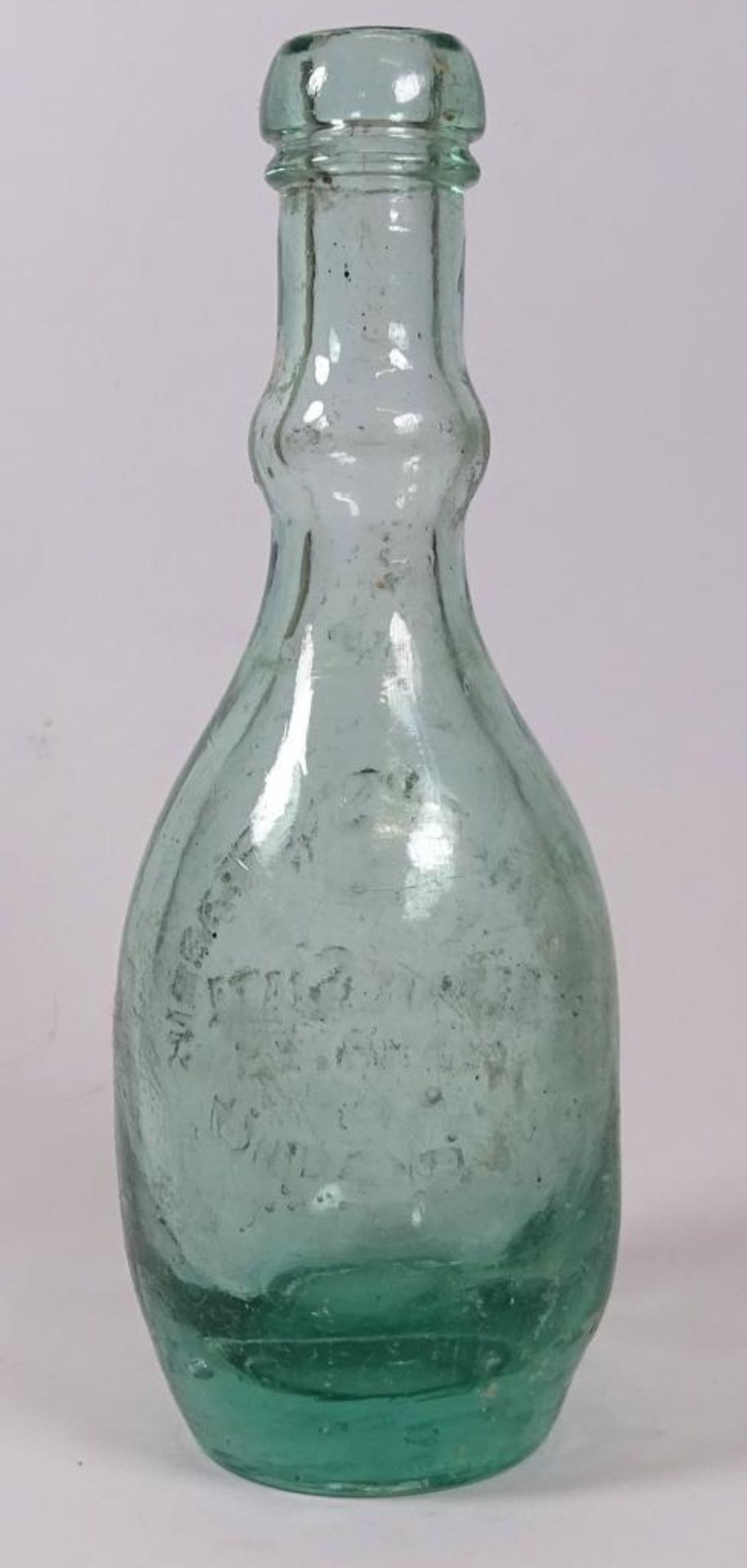Glasflasche,"Mineralwasserfabrik Bernh.Siatz-Cuxhaven","unverkäuflich",nummeriert,H-18,5cm,Alters- - Bild 2 aus 4