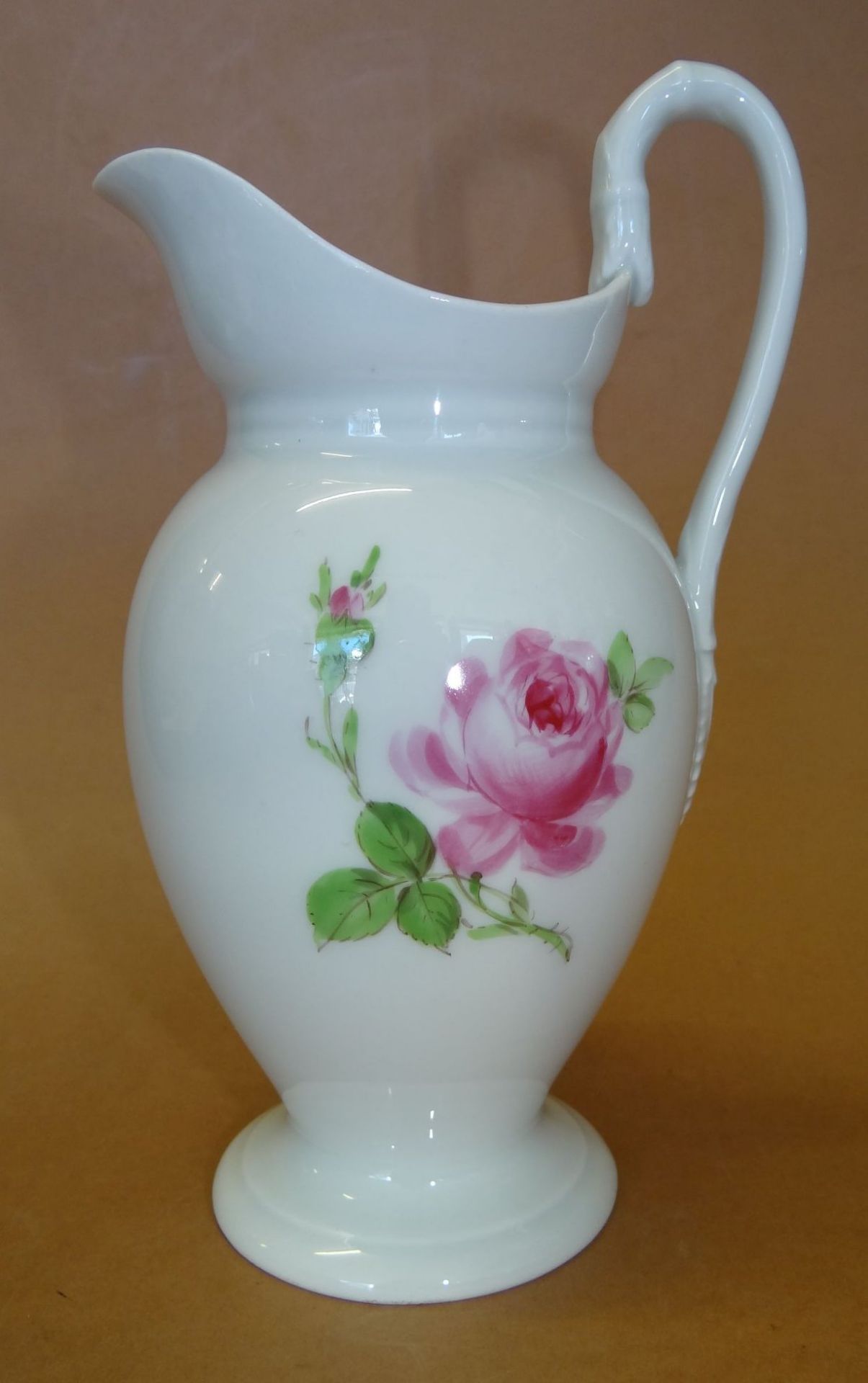 grosses Milchkännchen "Meissen" rote Rose, Schwertermarke, 1.Wahl, H-17 c