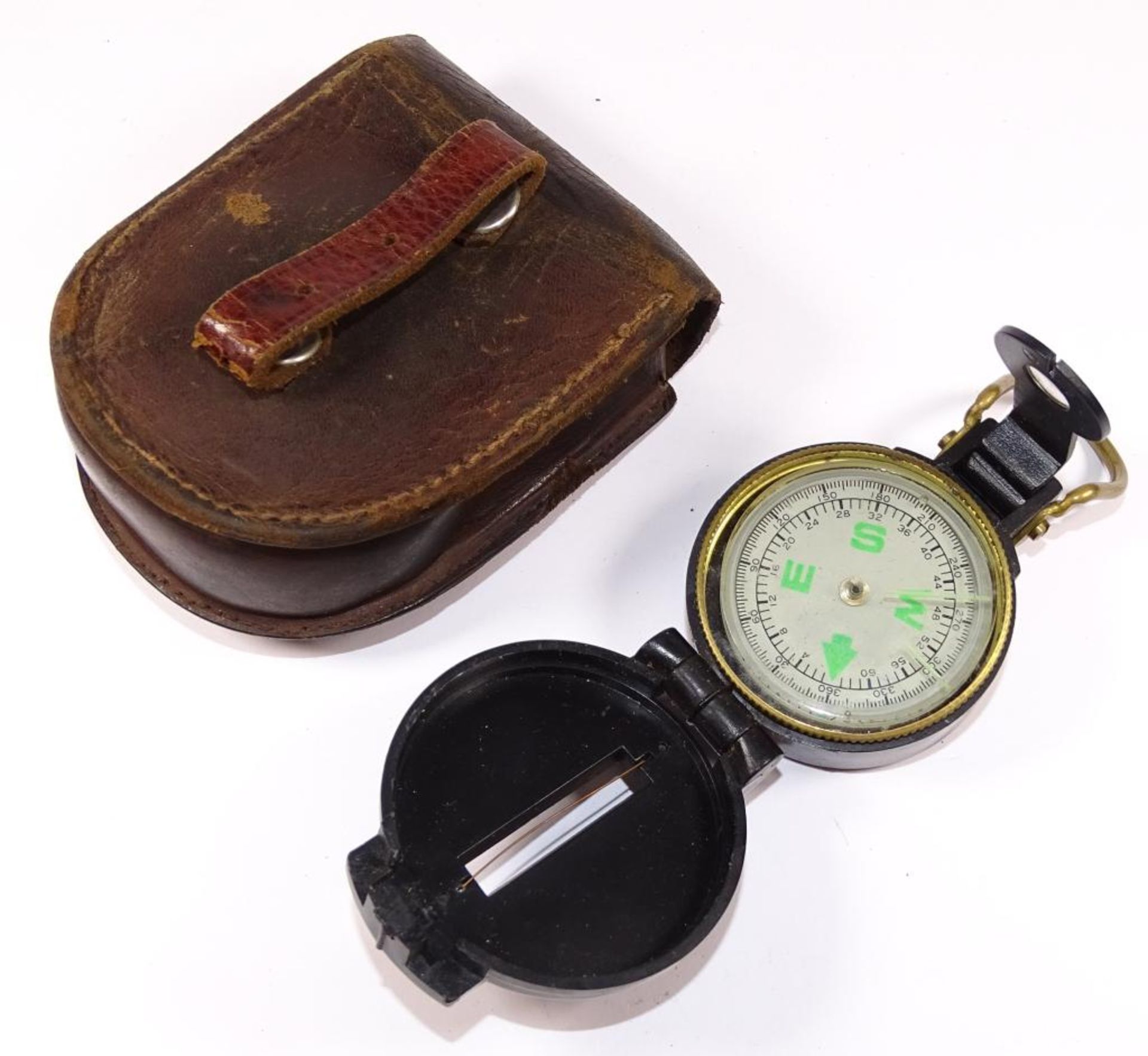Kompass in Leder Tasche - Bild 3 aus 4