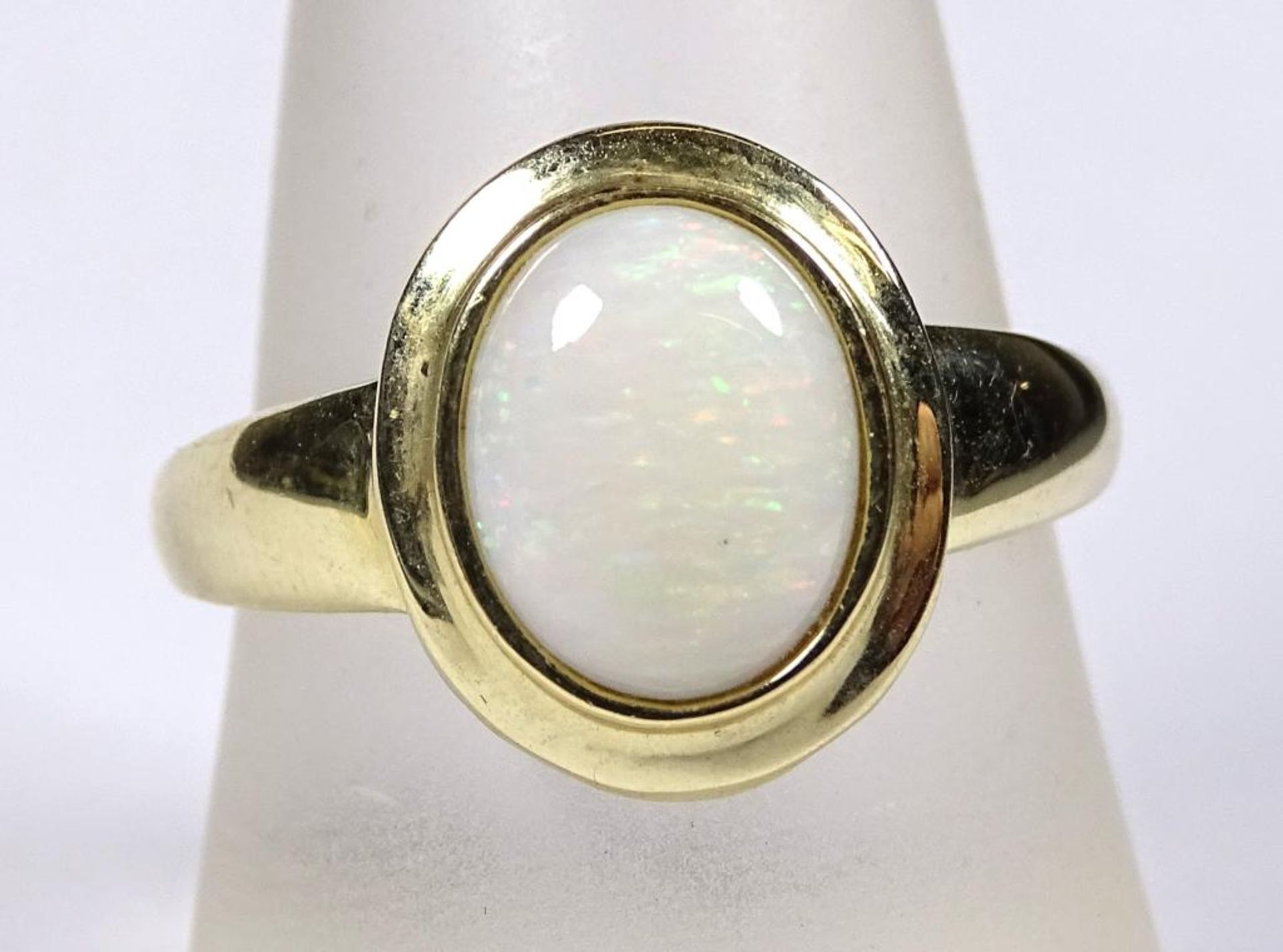 Goldring 375er, Opal Cabochon, 4,21gr., RG 59/60 - Bild 2 aus 4