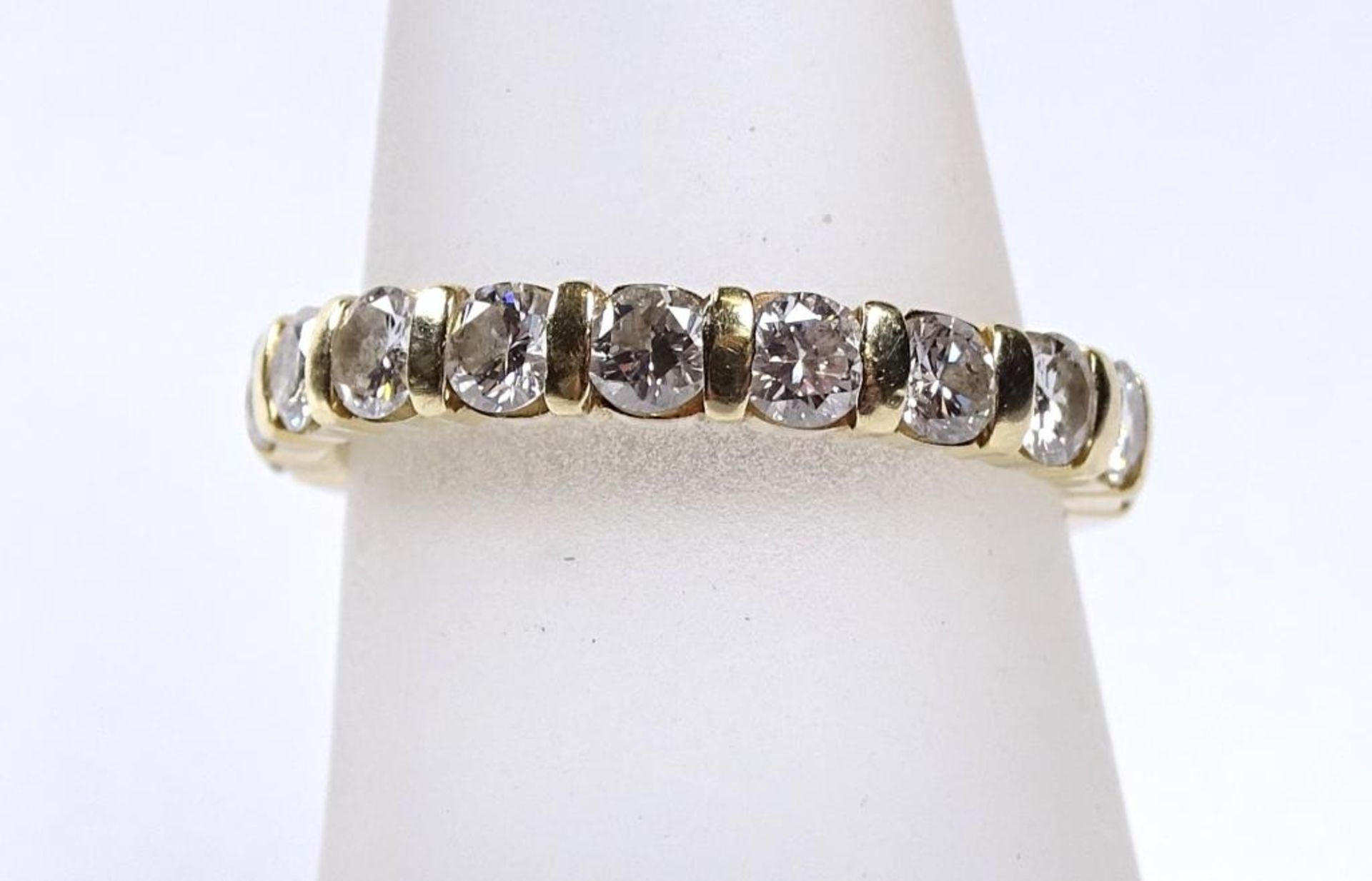 Halbmemory Ring,Gold 585/000, 11 Brillanten zus.ca. 0,60ct., 4,27gr., RG 53