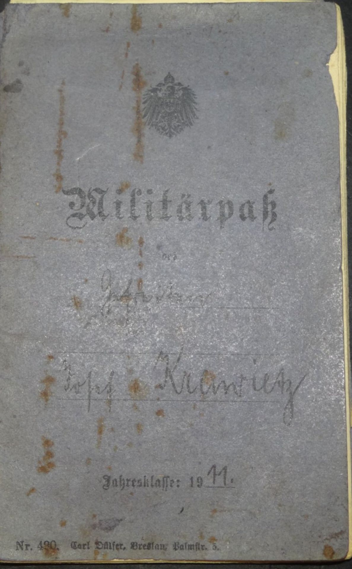 Militär-Pass (Jg 1911) und Quittungsbuch eines Feldwebels, beide mit vielen Einträg - Bild 2 aus 10