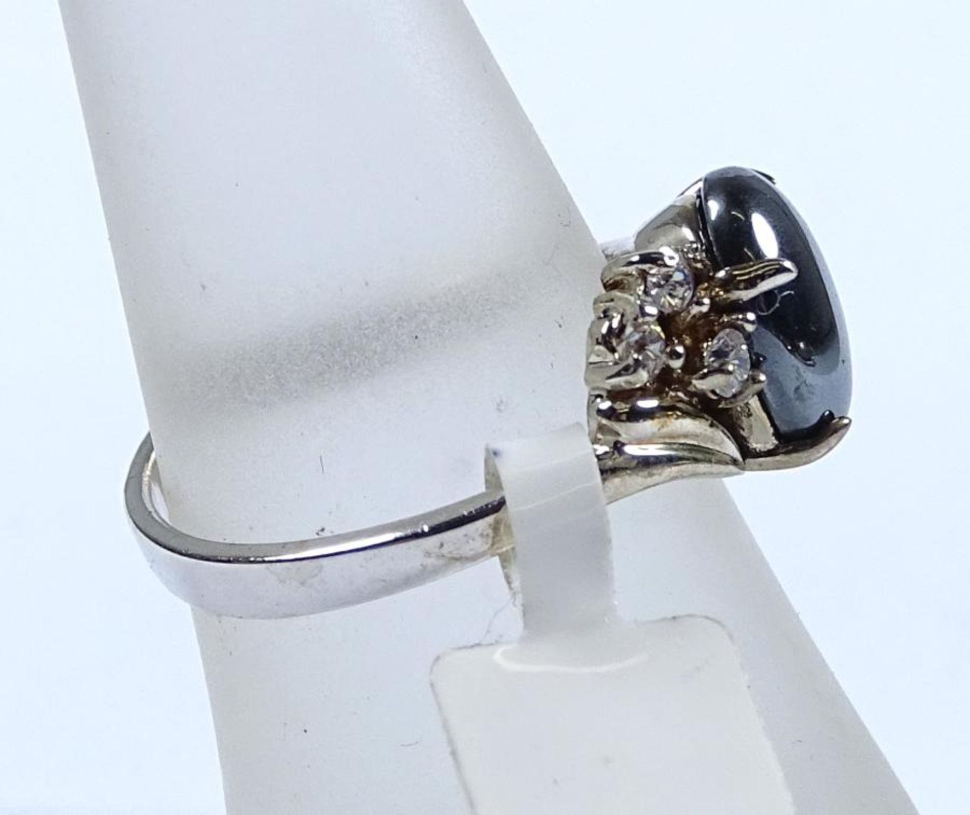 Ring,Silber -925- Hämatit und Zirkone, 3,7gr.,RG 56,.Neu und ungetragen aus Juweliersauflösung, - Bild 2 aus 4