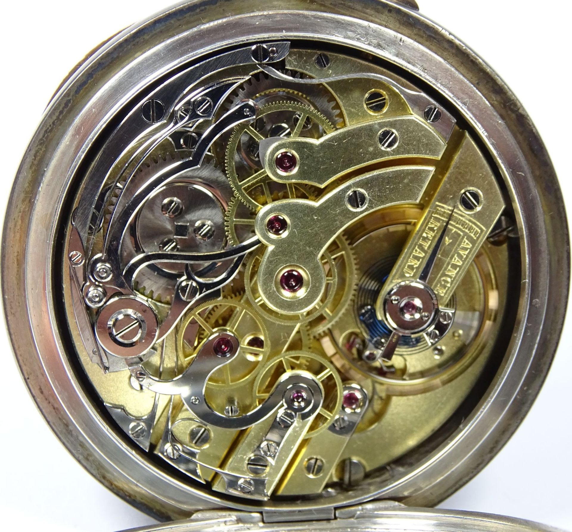 HTU-Chronometer von A.H. Rodanet (1837-1907), Silber/Gold-750- mit Stoppfunktion, schweren Gold- - Bild 9 aus 10