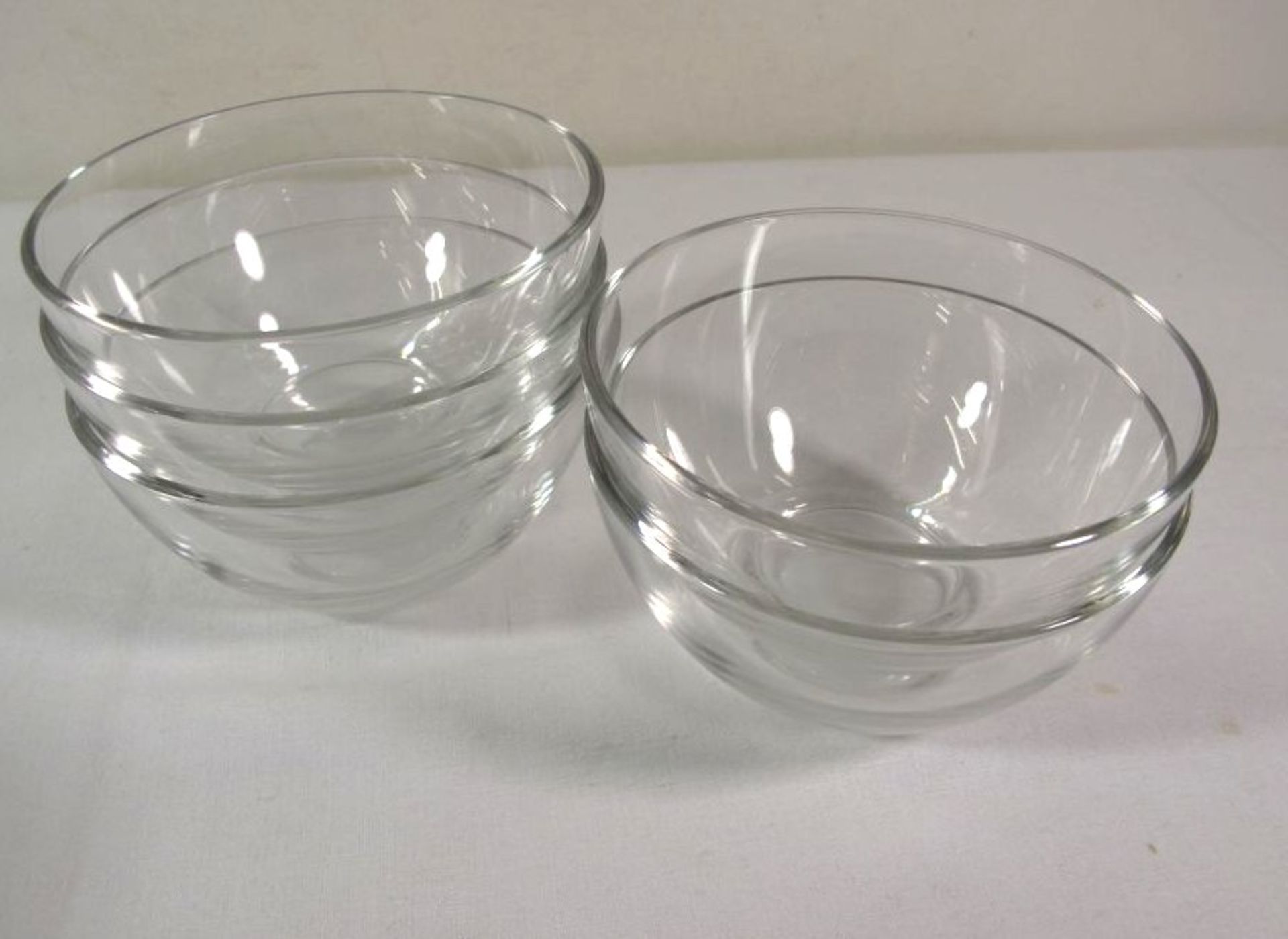 5x kl. Schalem Rosenthal, farbloses Glas, H-6cm D-11,5cm.