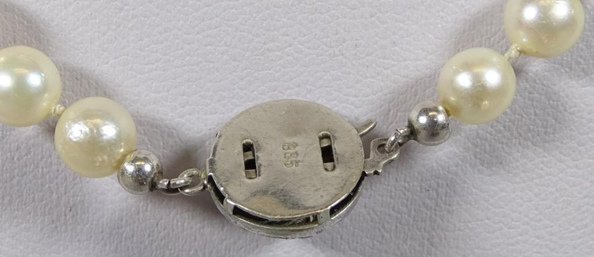 Perlen Halskette mit Silber Schliesse -835-,ca.L- 46cm - Bild 3 aus 4