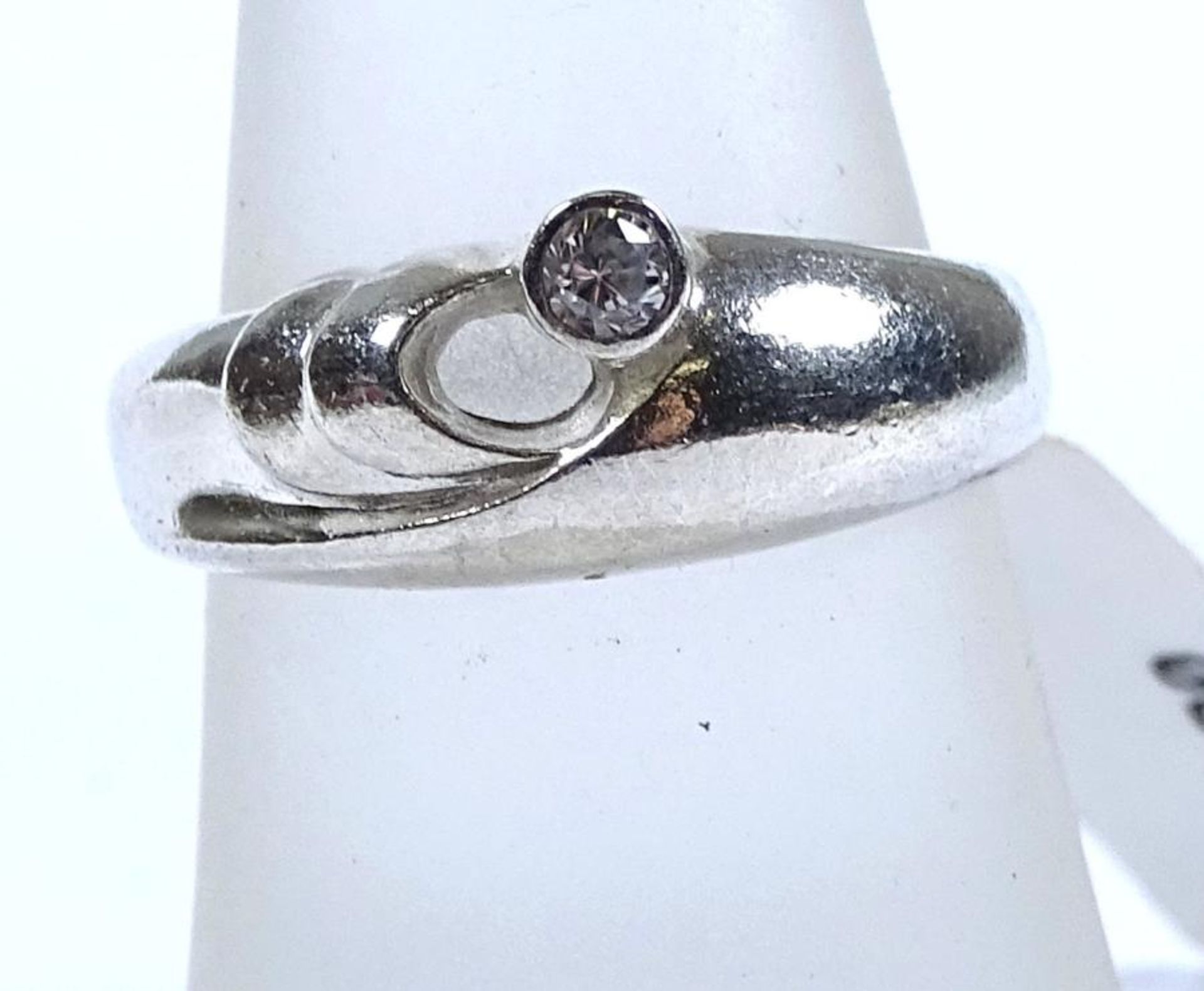 Ring,Silber -925-mit einem Zirkon, 3,90gr., RG 53,Neu und ungetragen aus Juweliersauflösung, evtl.