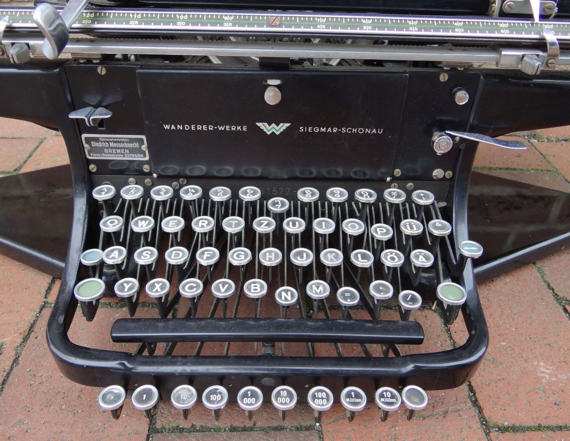 grosse Schreibmaschine "Wanderer Werke" mit Buchungsmaschine Continental Rapid, Funktion nicht - Bild 3 aus 8