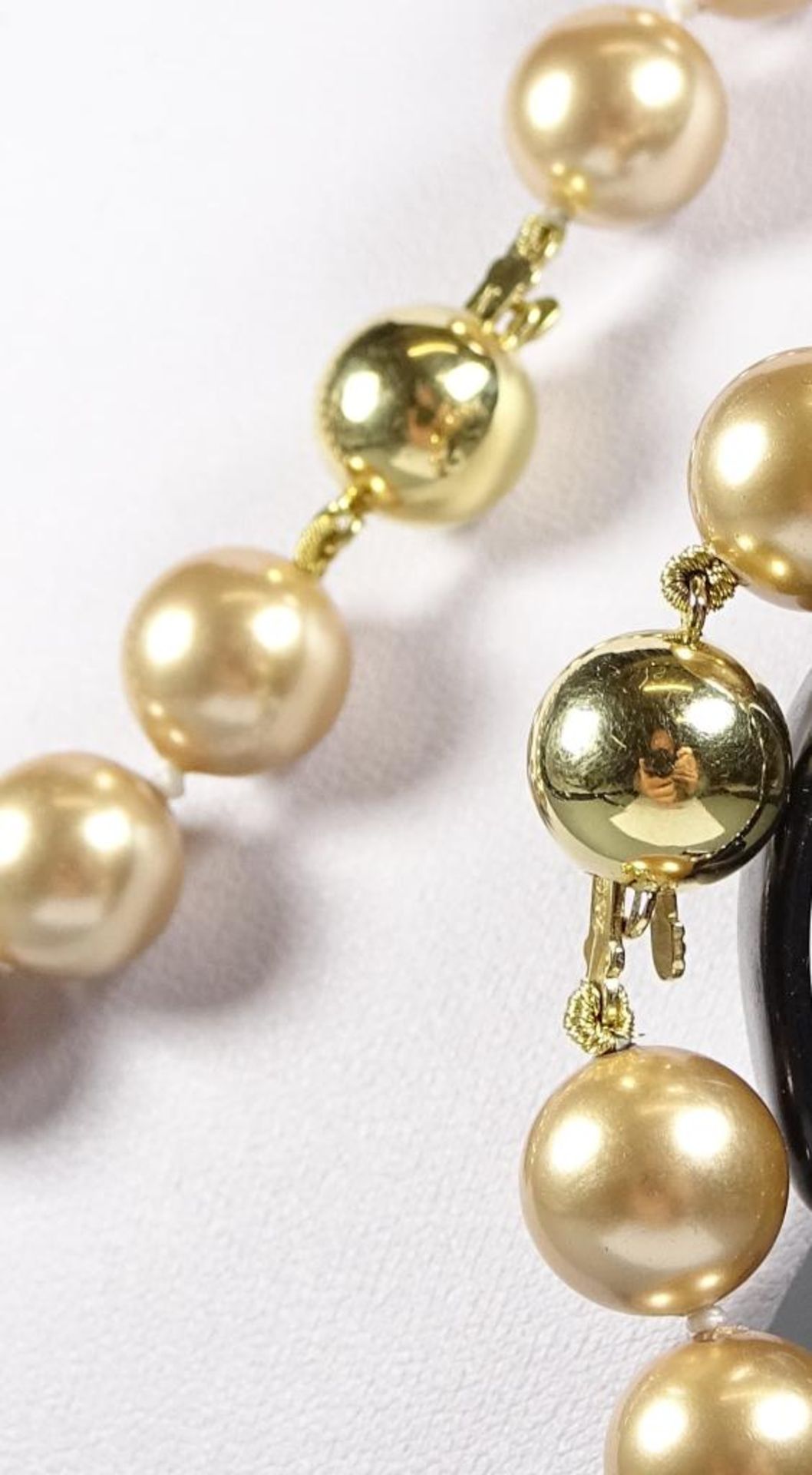 Muschelkern Perlen Set, Halskette und Armband,Goldschließen 750er, Kette L- 42cm,Armband L- 20c - Bild 2 aus 2