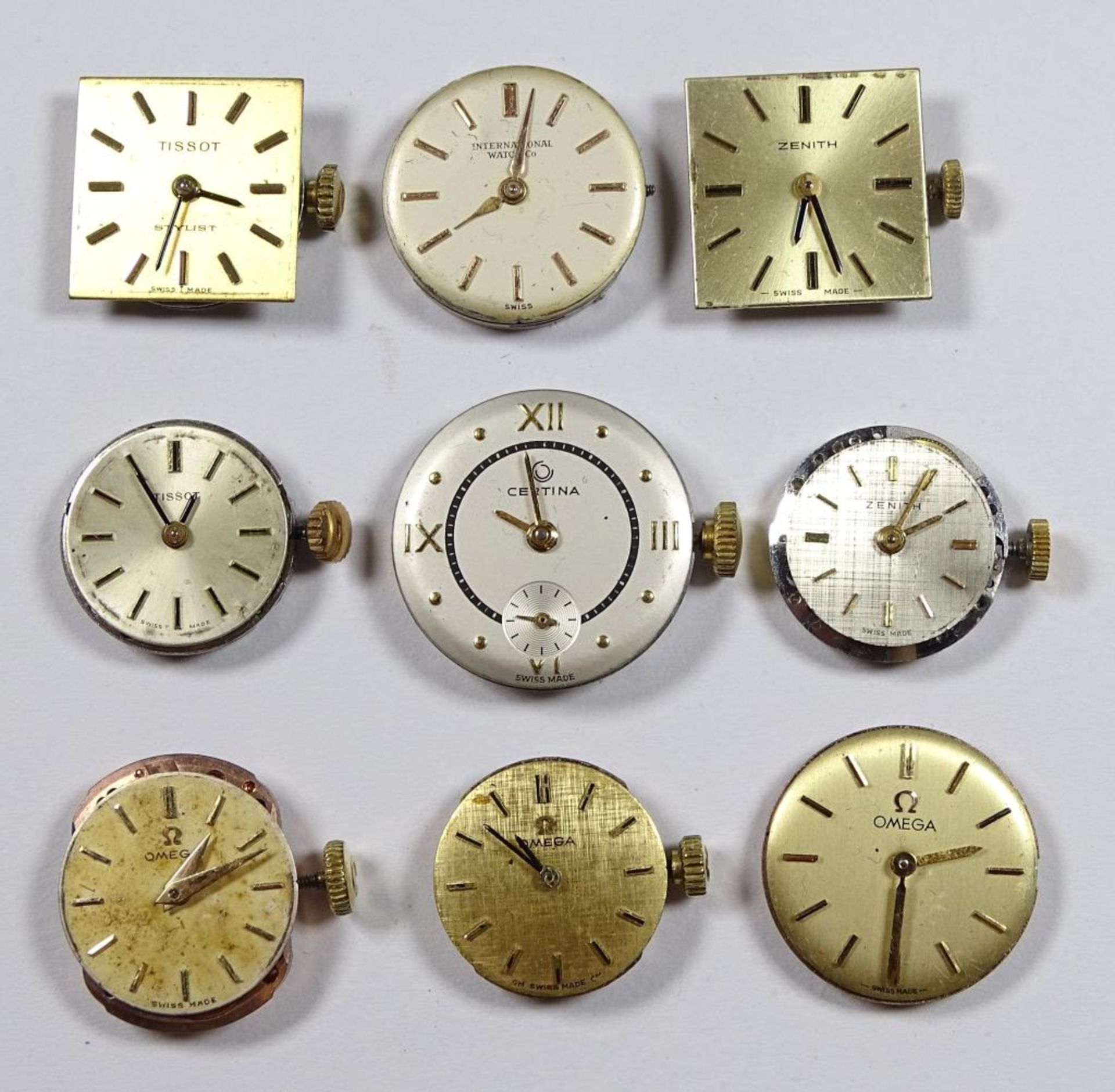 Uhrenwerke,bekannte Namen",Zenith,Certina,Omega,Tissot,International Watch Co",Funktionen nicht