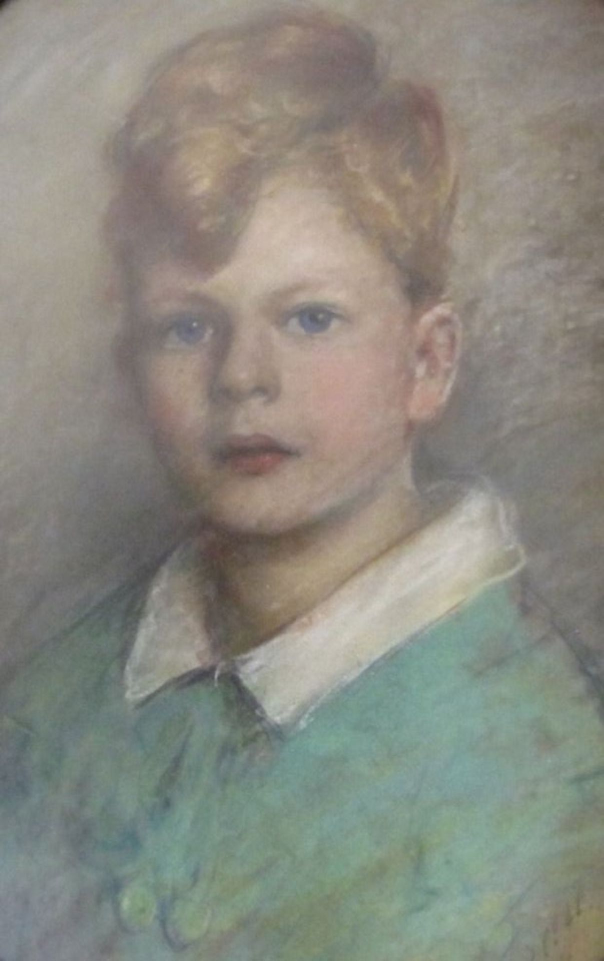 H.Freese 1927 "Kinderportrait", Mischtechnik, oval gerahmt, RG 62 x 52cm.