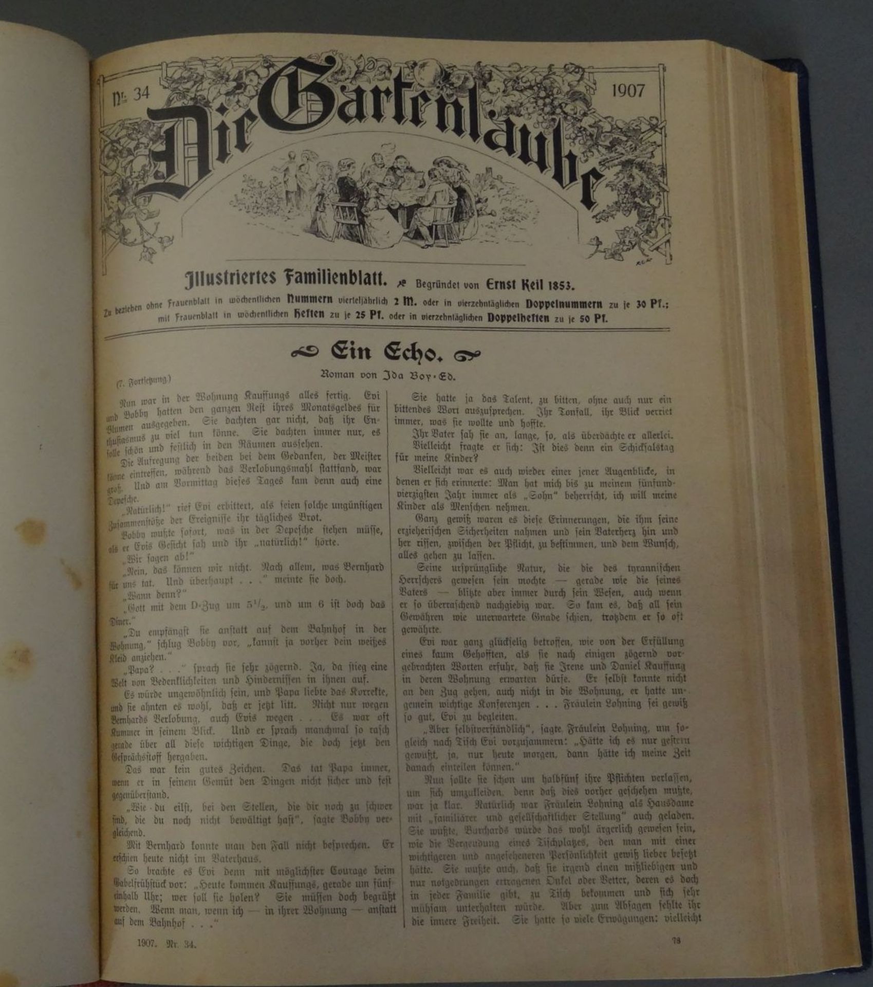 "Die Gartenlaube" Jahrgang 1907, gebunden, Vorsatzseite mit Widmung - Bild 5 aus 10