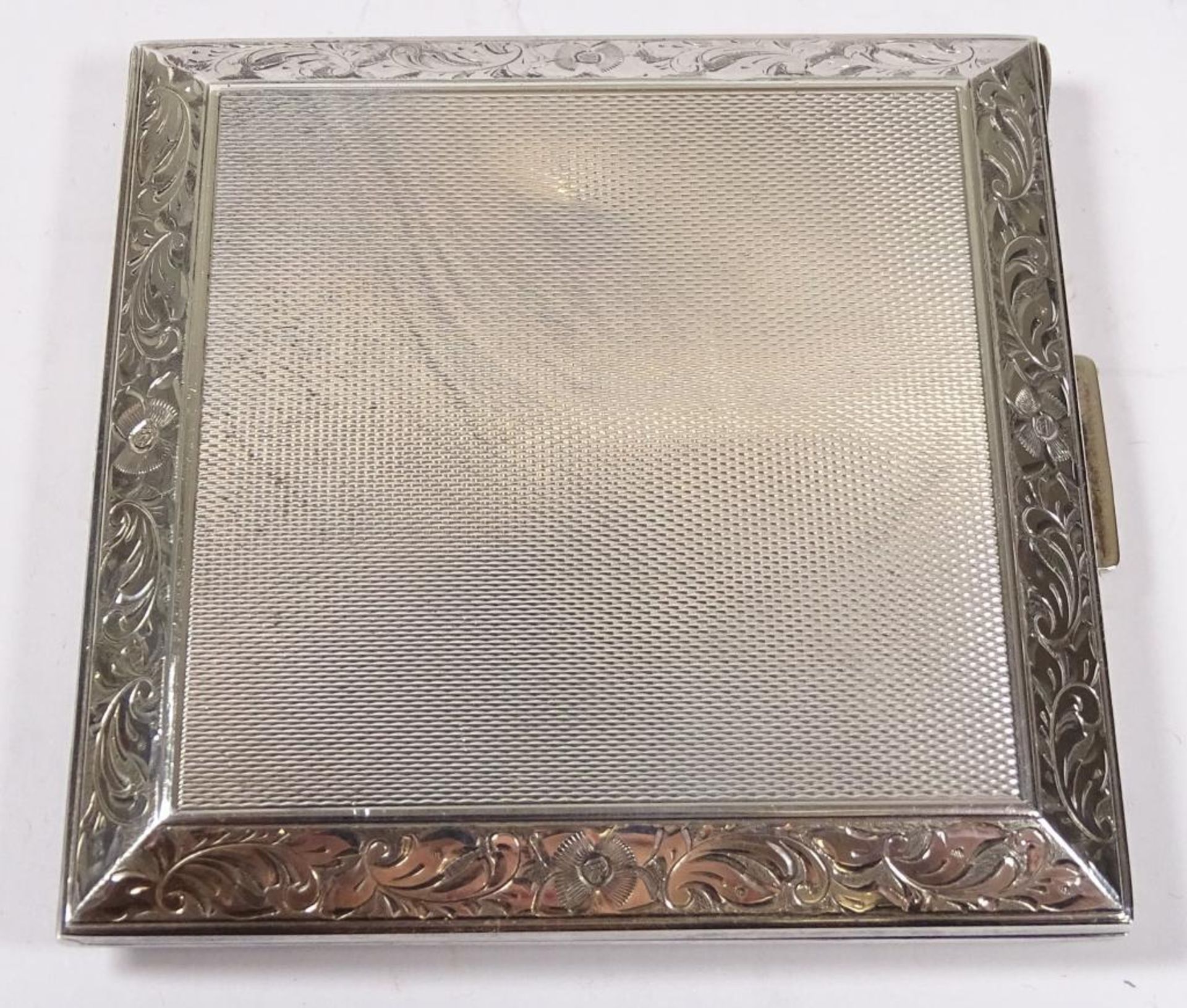 Puderdose mit Spiegel,Silber -925-,69x69mm,zwei Dellen - Bild 3 aus 4