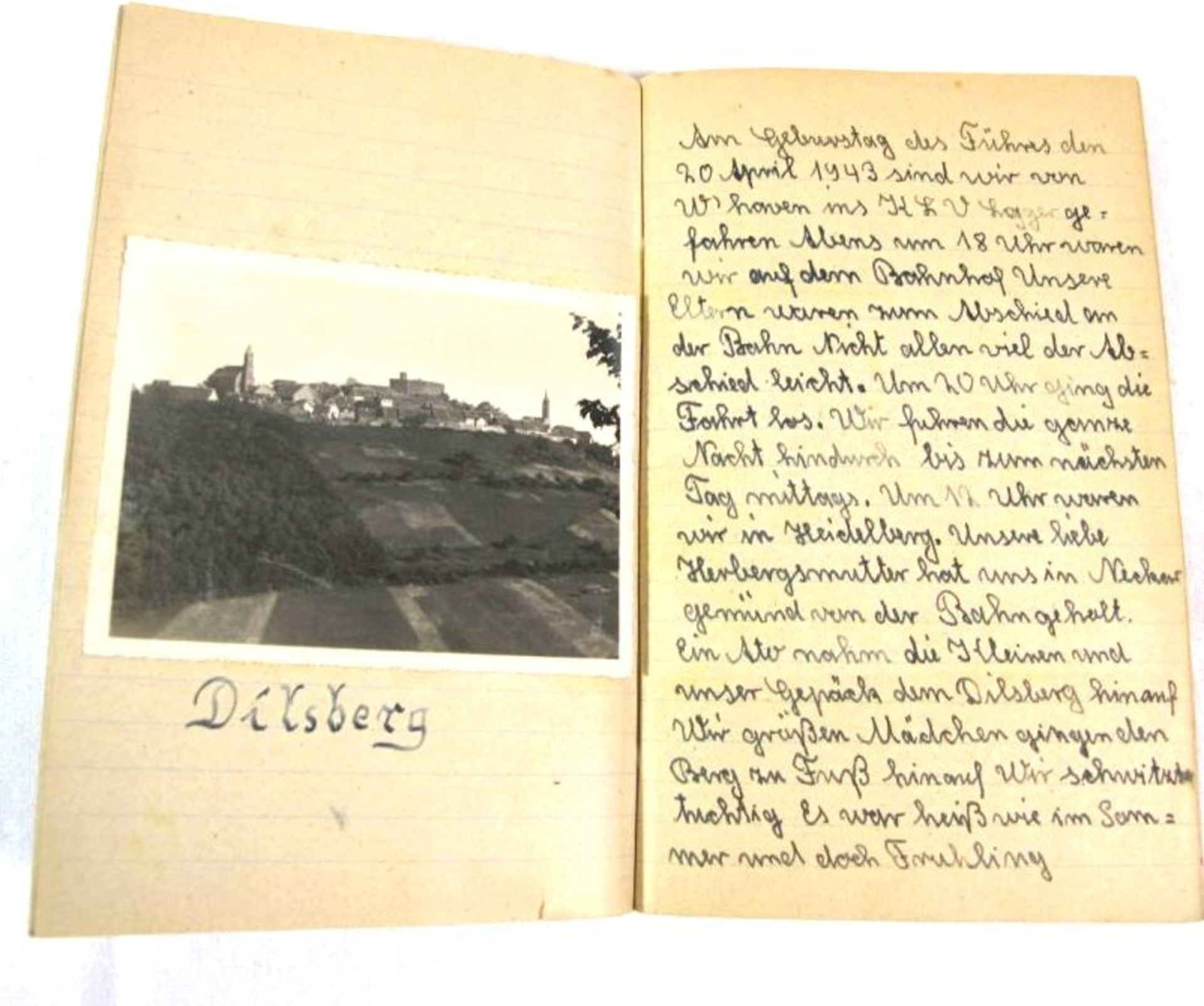 Lagertagebuch eines Mädchens, K.S.V.Lager Dilsberg 1943. - Bild 2 aus 3