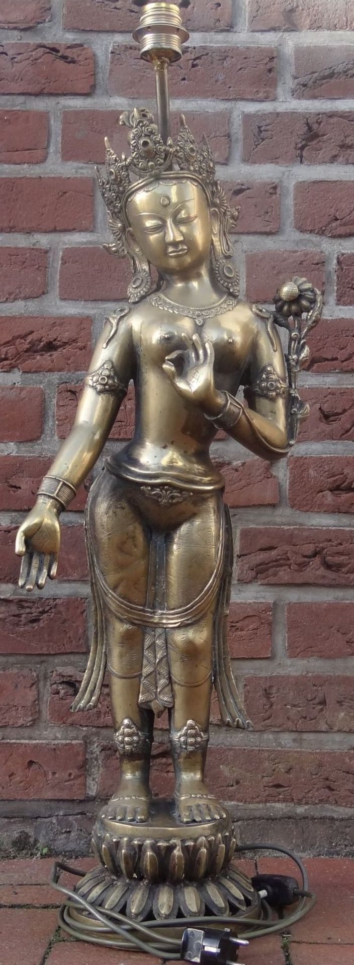 hohe Tischlampe,indische Tempeltänzerin, Bronze, H-90 cm, Figur 72 c - Bild 2 aus 10