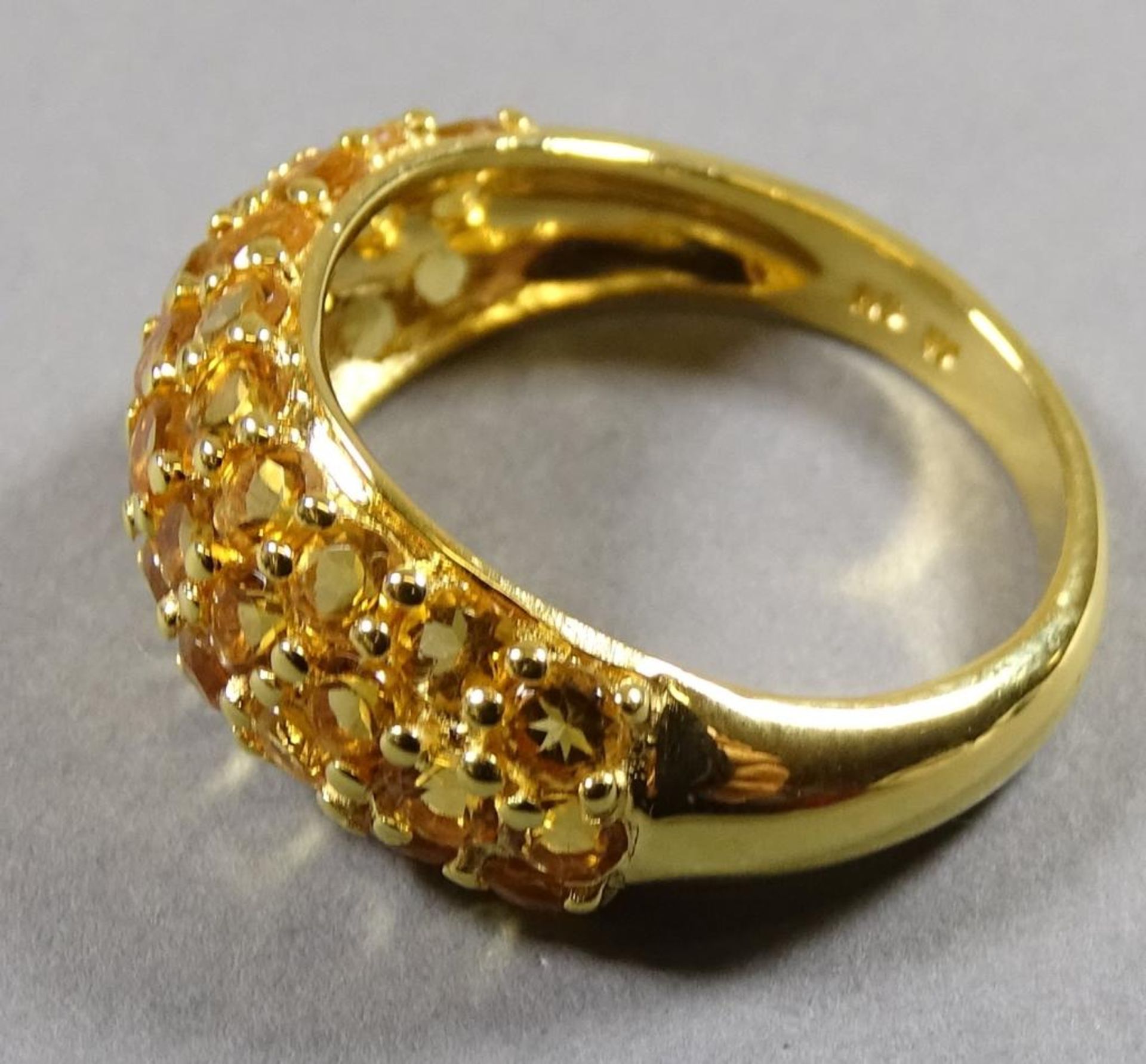 Ring,Silber -925- Citrine,vergoldet, 4,0gr., RG 56 - Bild 3 aus 4