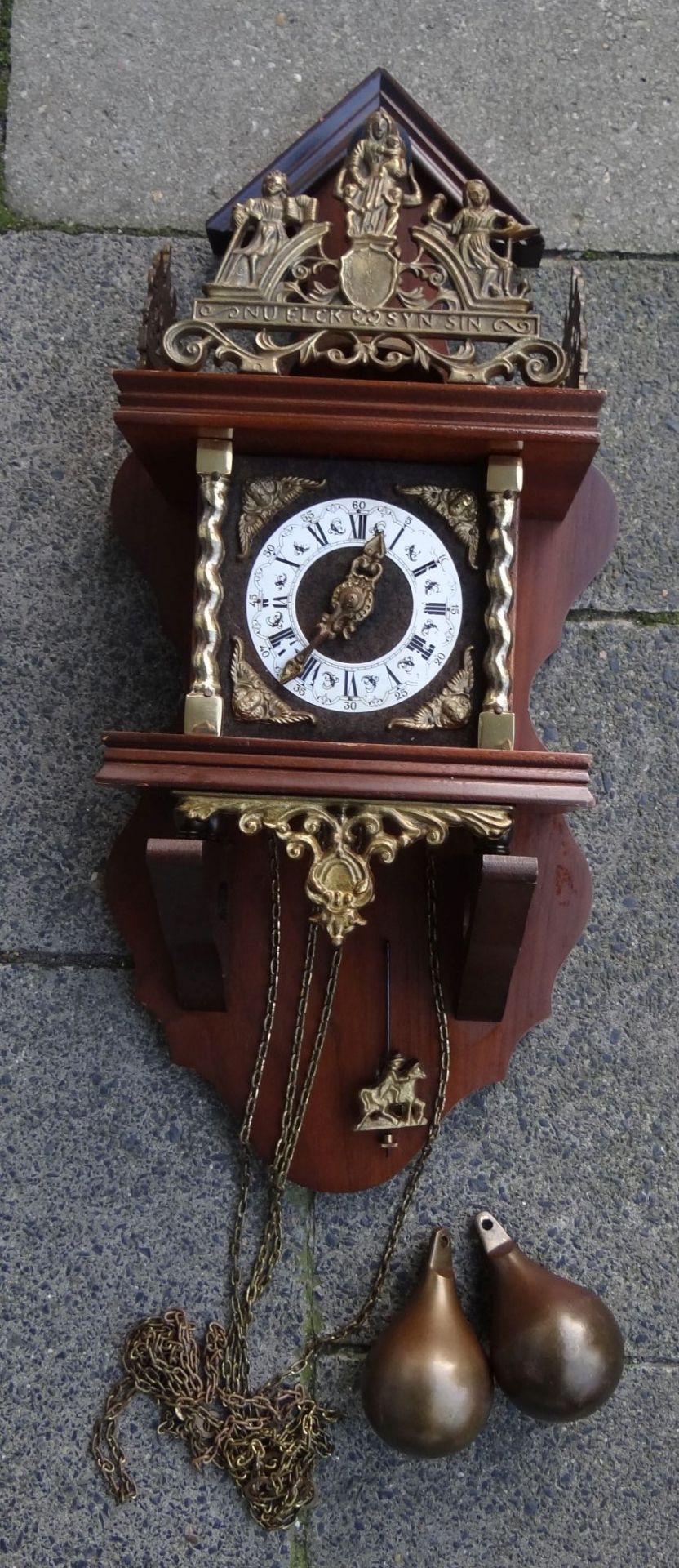 holländische Wanduhr, komplett und funktioniert, H-50 cm, B-23 c