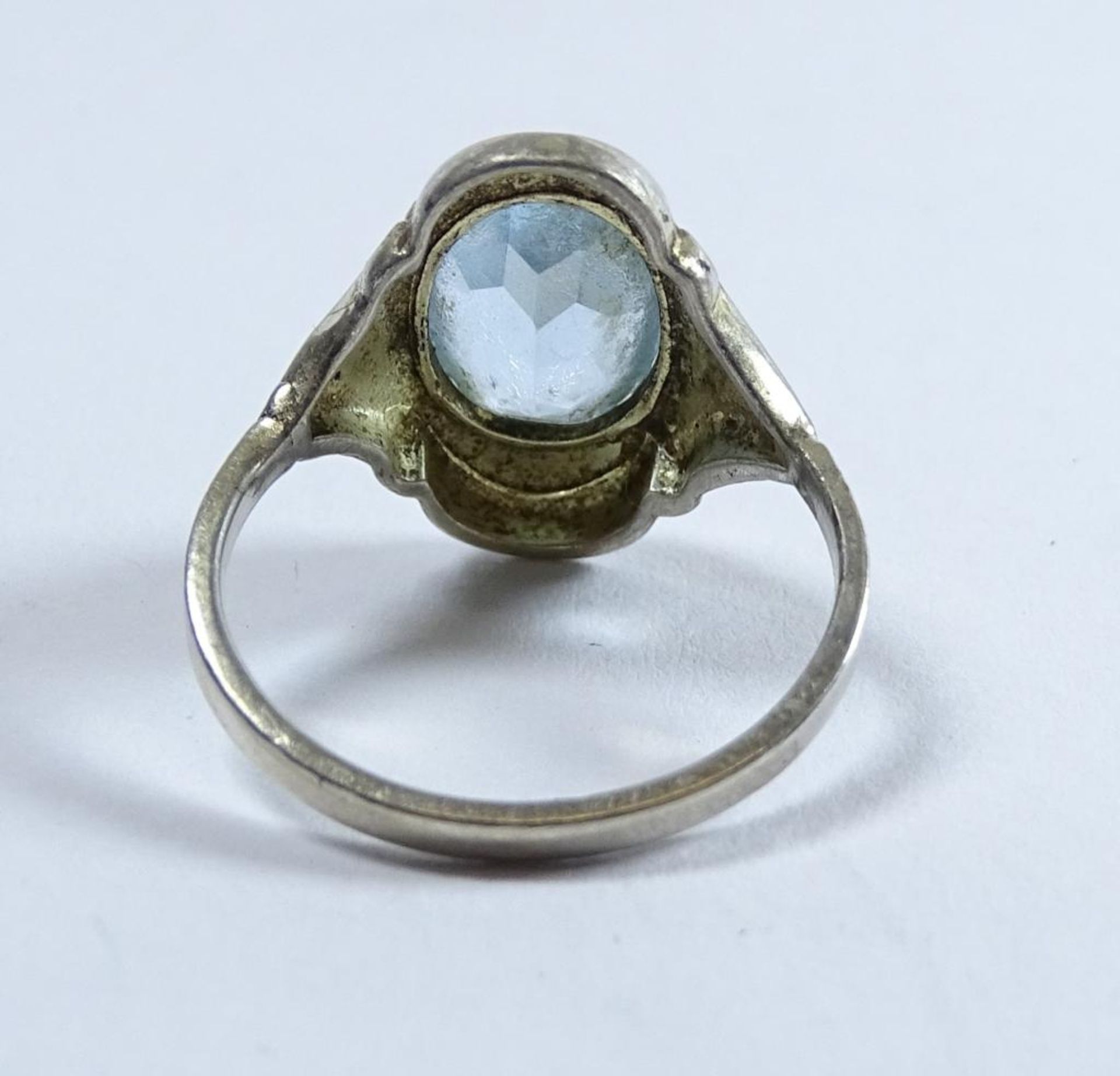 Alter Silber Ring,hellblauer Stein, 3,0gr., RG 53 - Bild 3 aus 3