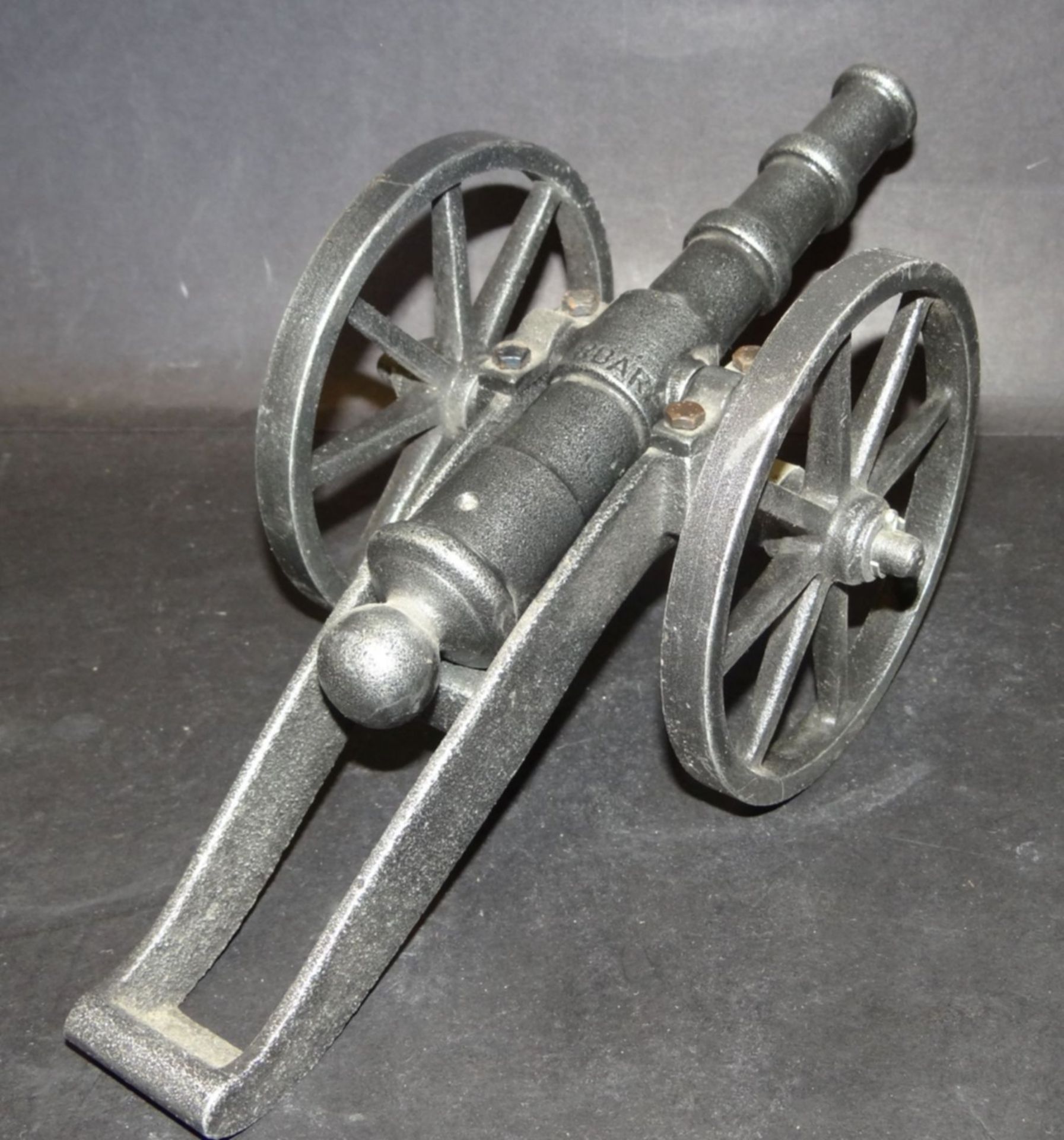 grosse Zinn- und kleine Messingkanone, H-6 und 11 cm, L-14 und 25 cm - Bild 3 aus 7