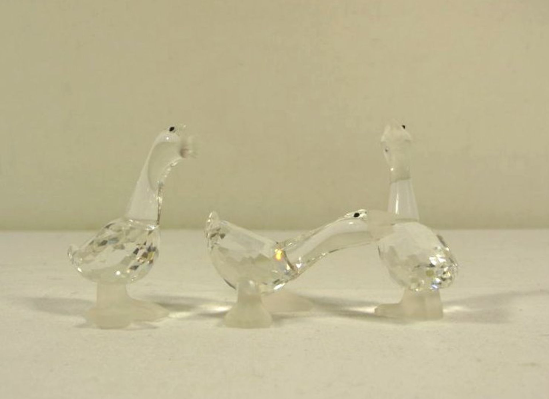 3x Gänse, Swarovski, H-5cm.