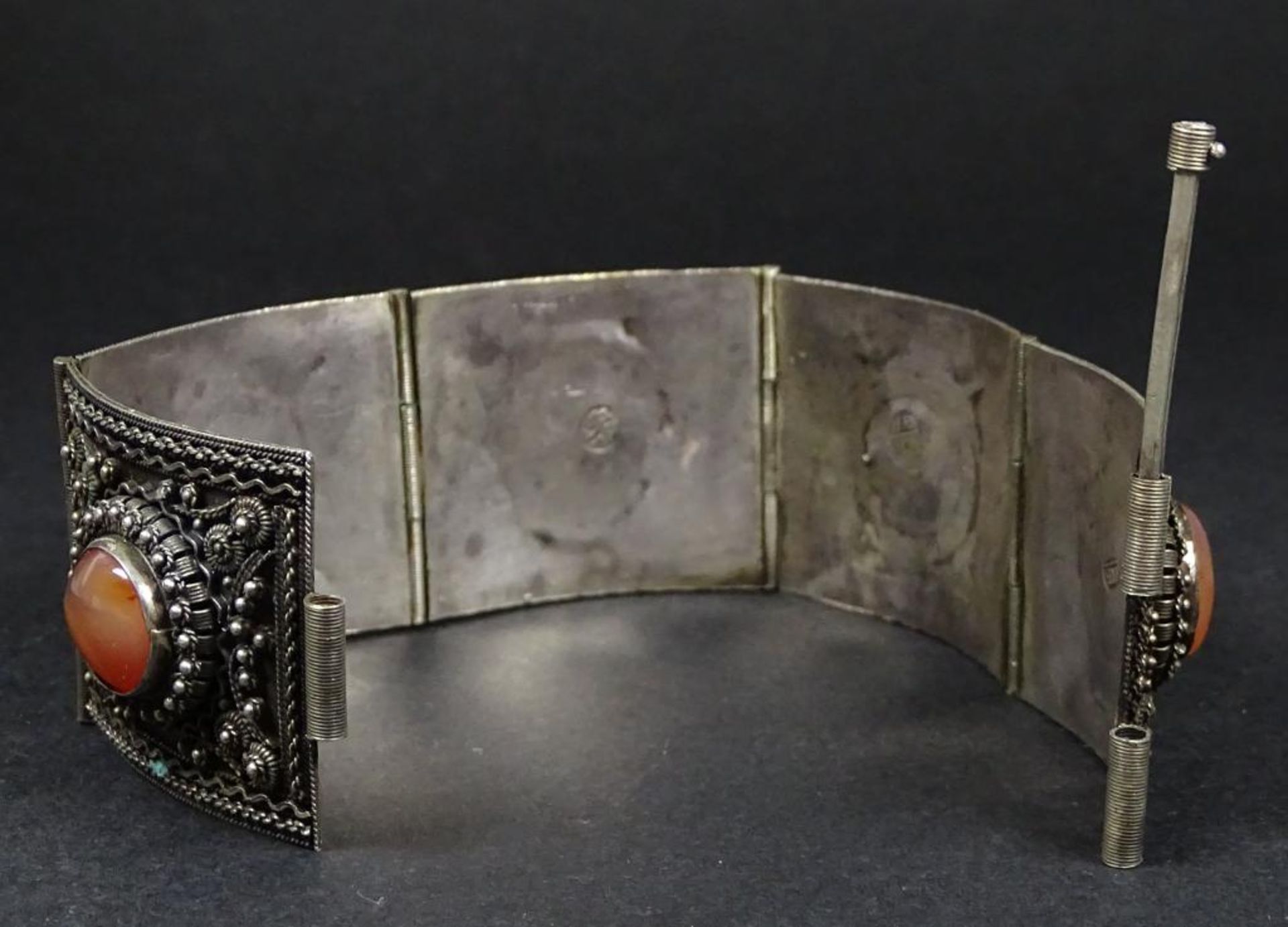 Armband,Silber -900- Meisterpunze JK, Achat,L- 18cm,b-31mm, 45gr. - Bild 4 aus 5