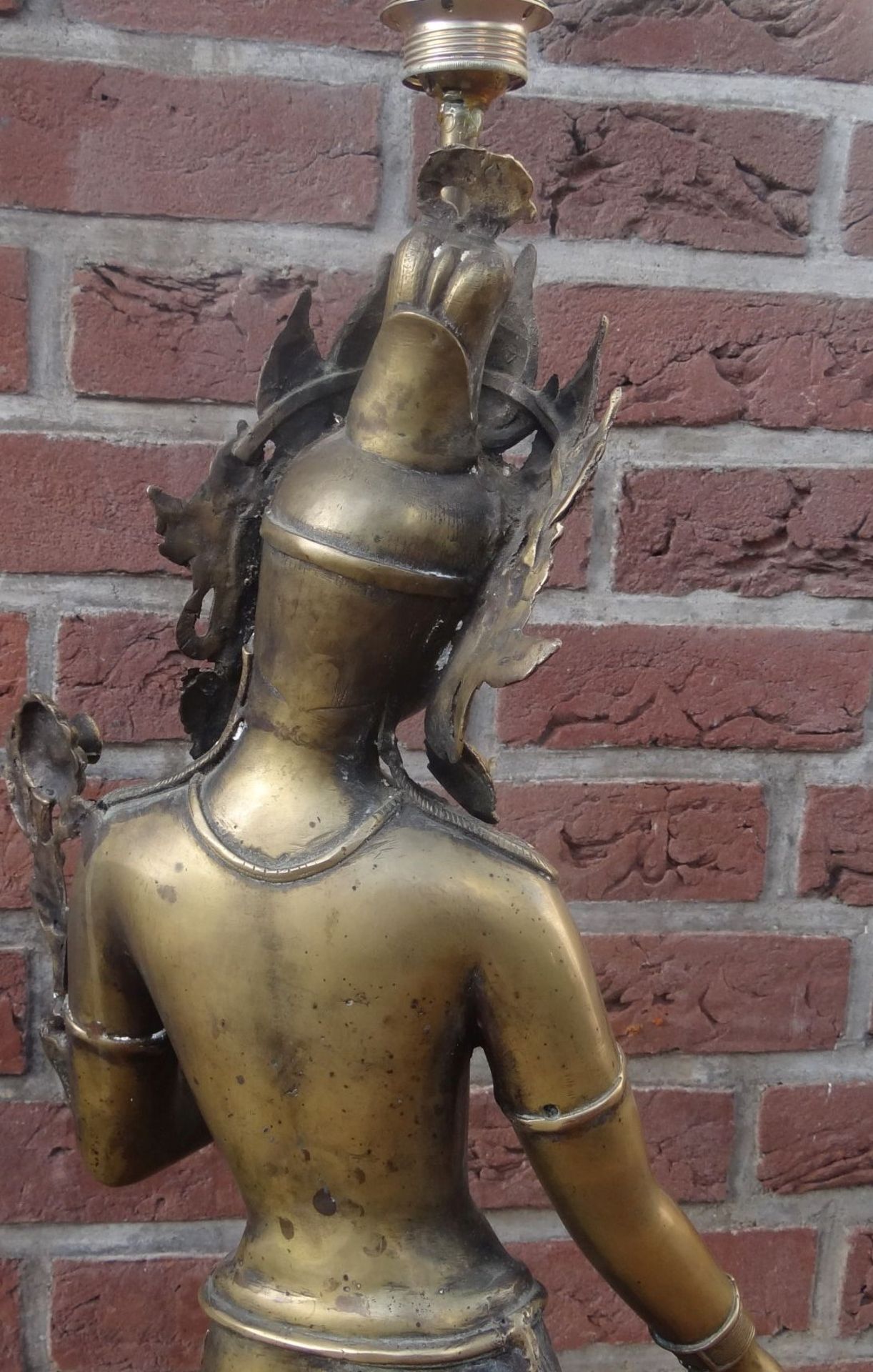 hohe Tischlampe,indische Tempeltänzerin, Bronze, H-90 cm, Figur 72 c - Bild 5 aus 10