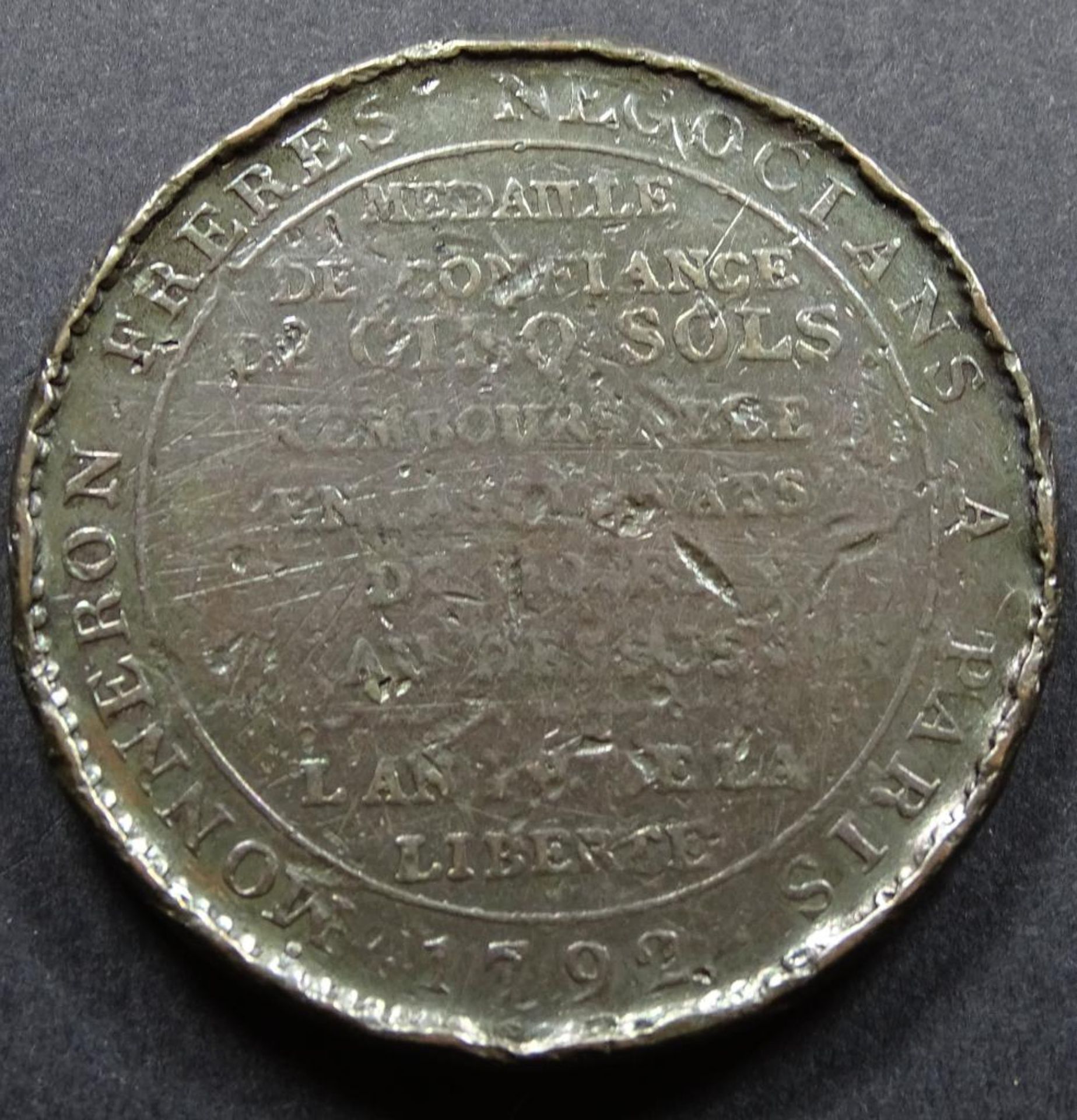 Medaille,Frankreich,1792,d-39mm - Bild 2 aus 2