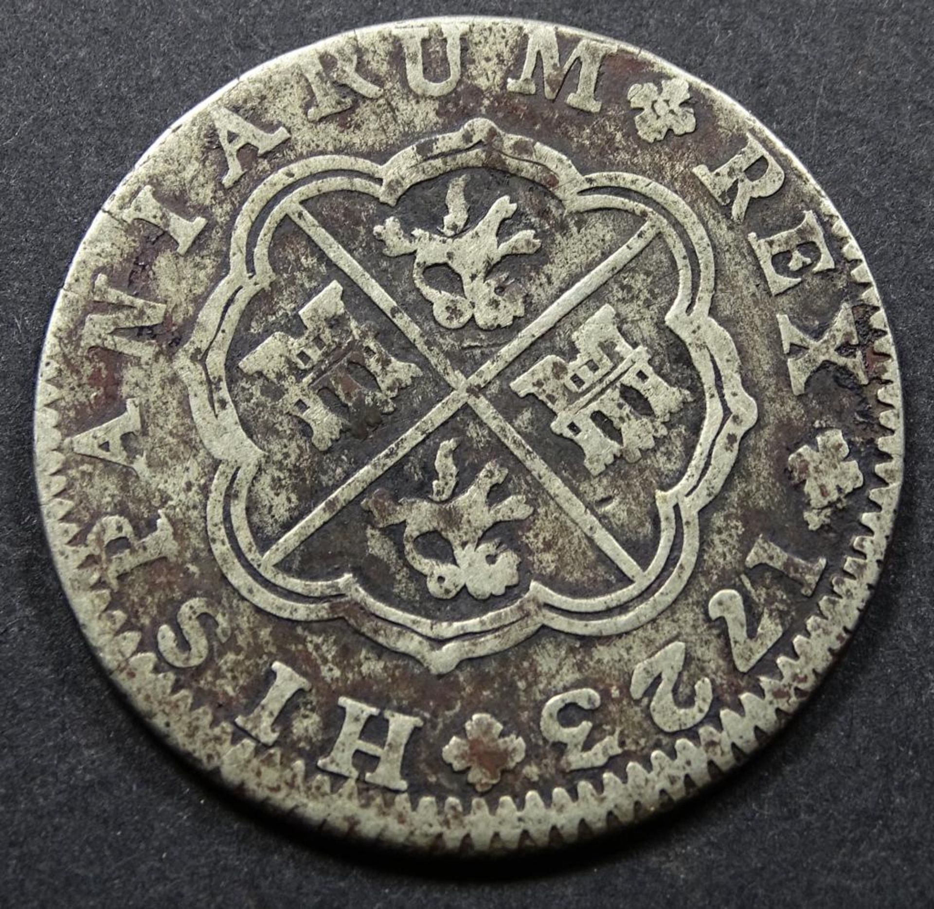 Antike Silber Münze 1723,d-26mm,5,0gr - Bild 2 aus 2