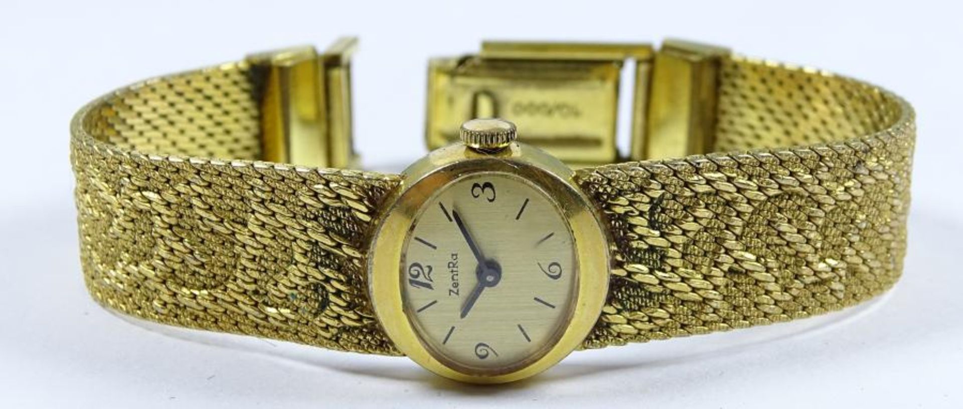 Damen Armbanduhr "Zentra",Handaufzug,Werk läuft,vergoldet,Tragespure