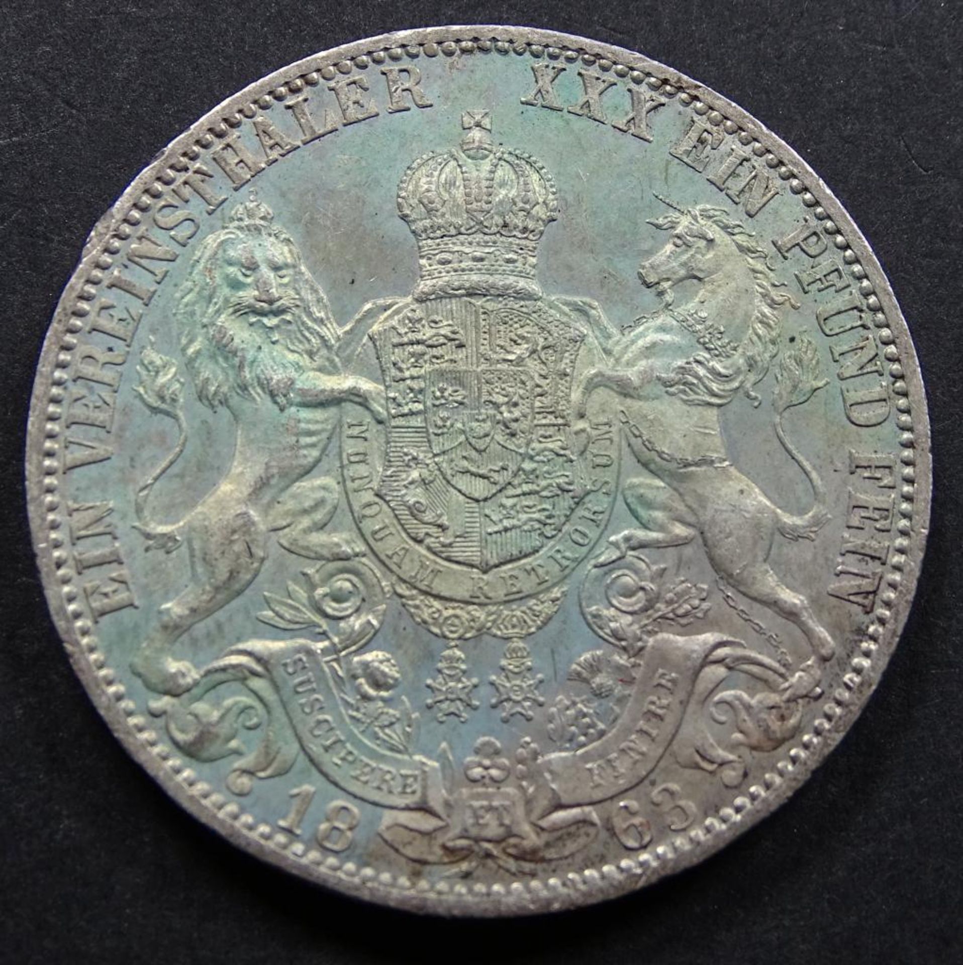 Ein Vereinsthaler,1863 B, Hannover,vz.,d-33mm,18,4gr.