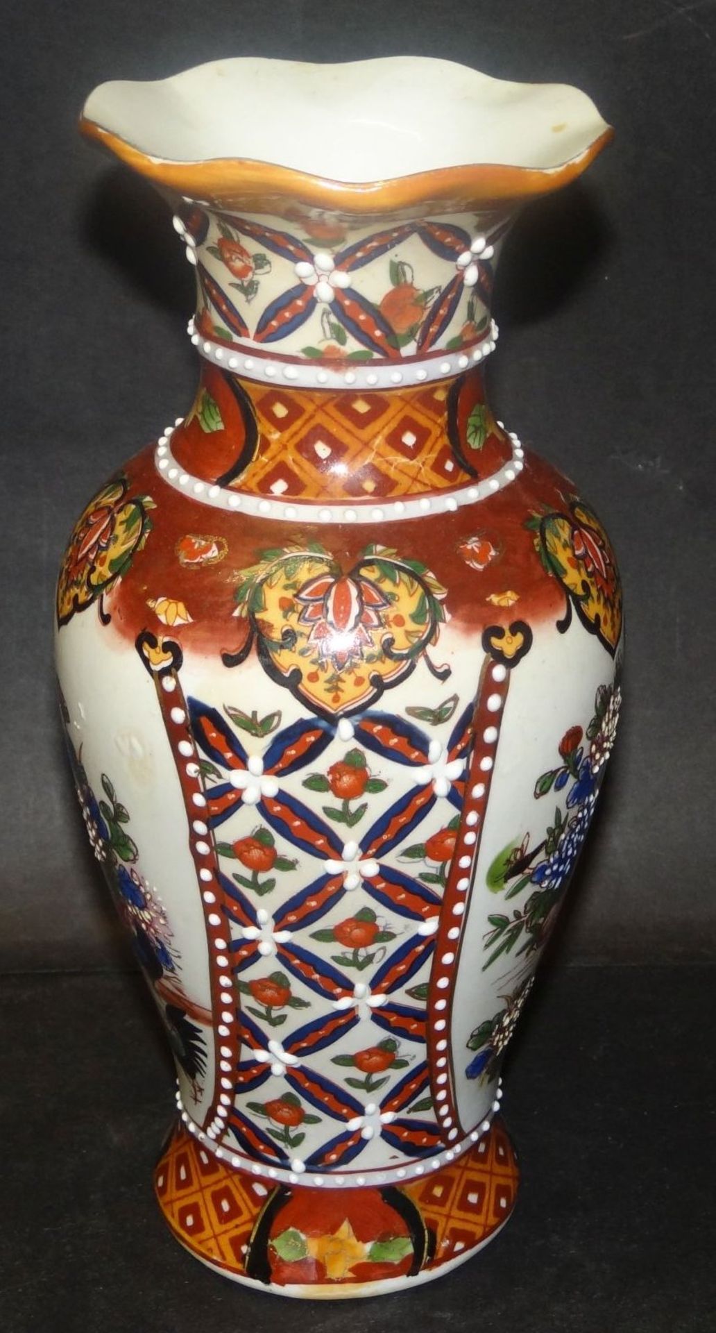 Satsuma-Vase, handgemalt, wohl China, H-21 cm - Bild 2 aus 6