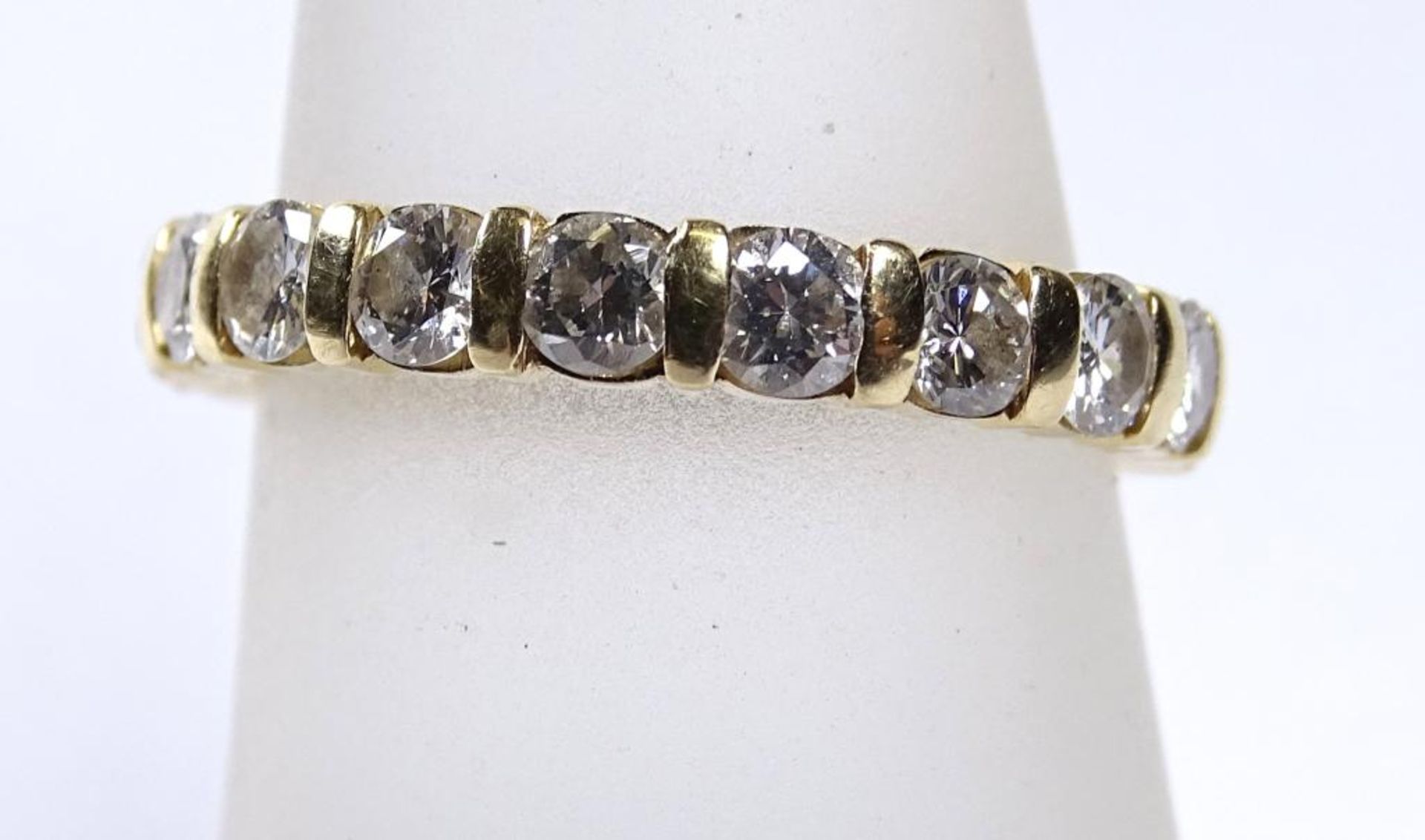 Halbmemory Ring,Gold 585/000, 11 Brillanten zus.ca. 0,60ct., 4,27gr., RG 53 - Bild 2 aus 4