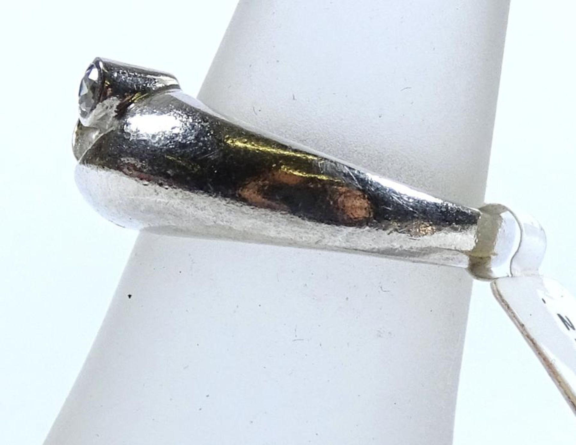 Ring,Silber -925-mit einem Zirkon, 3,90gr., RG 53,Neu und ungetragen aus Juweliersauflösung, evtl. - Bild 4 aus 5
