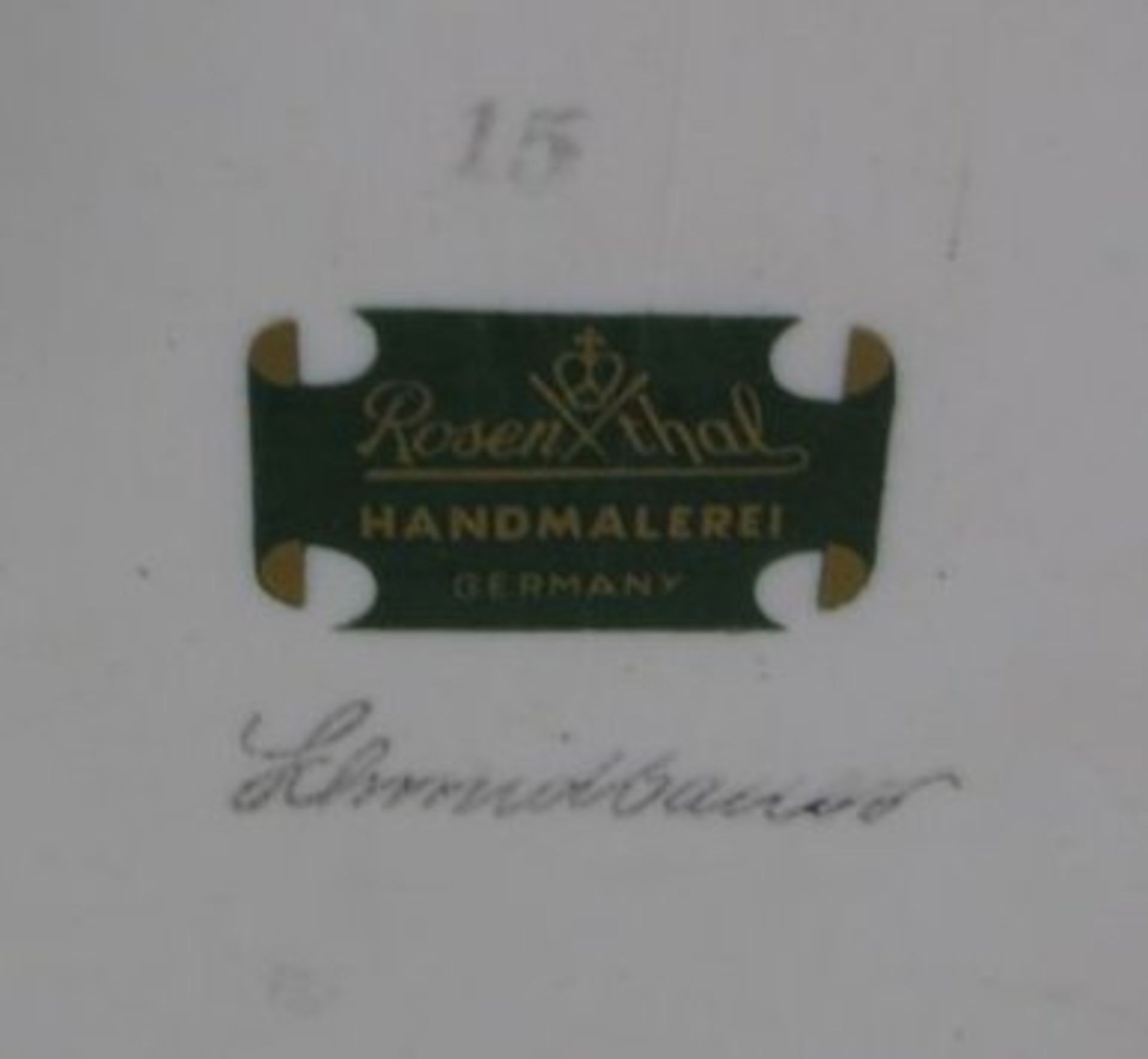 Porzellanbildplatte "Silberdisteln", u. r. sign. F. Schmidbauer, Rosenthal, polychrome - Bild 2 aus 3