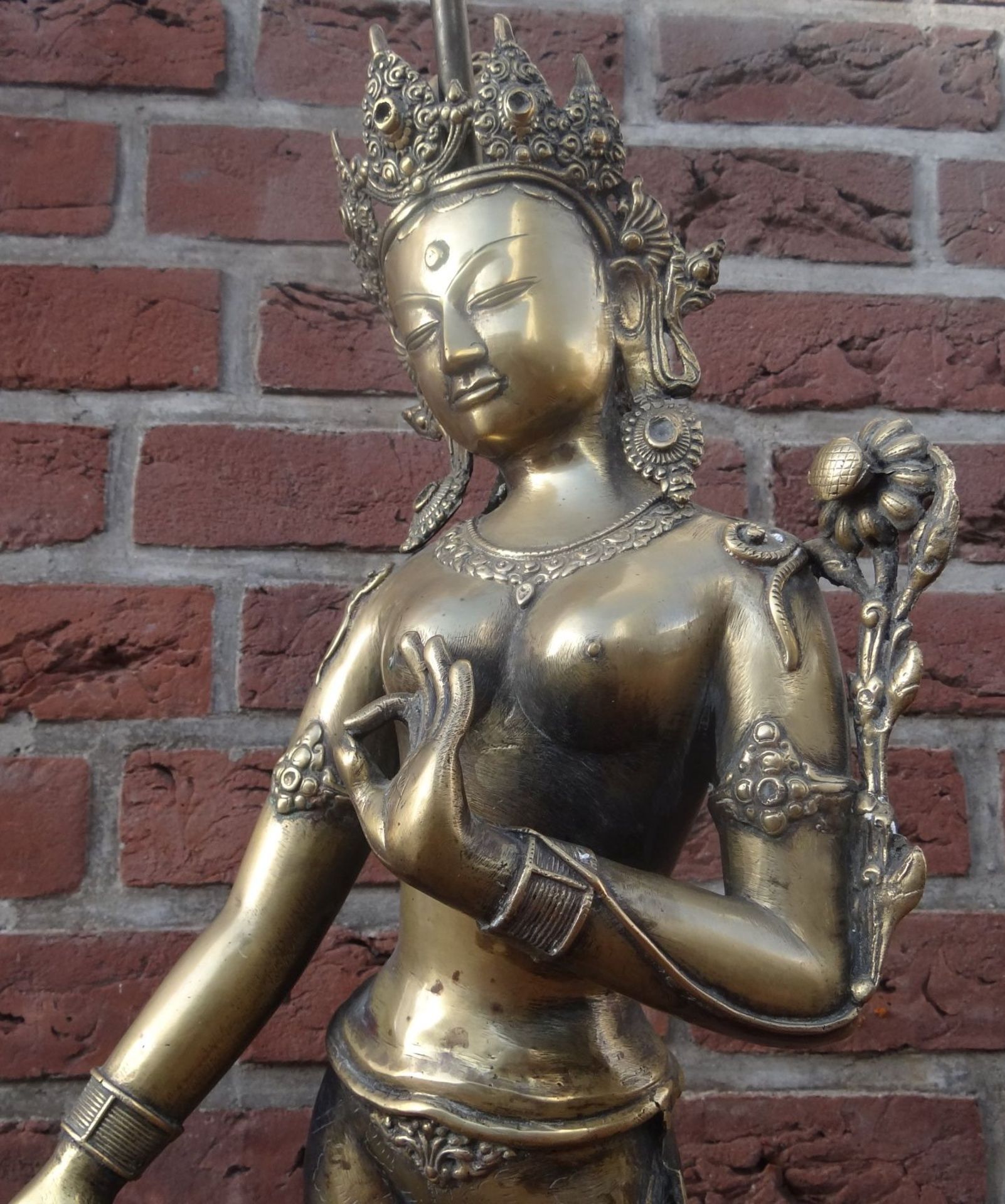 hohe Tischlampe,indische Tempeltänzerin, Bronze, H-90 cm, Figur 72 c - Bild 9 aus 10