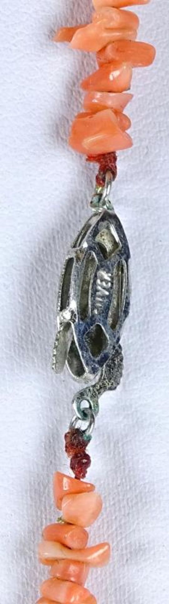 Engelshautkorallen Halskette mit Silber Schließe,ca.L- 53cm, 14,6gr - Bild 4 aus 4