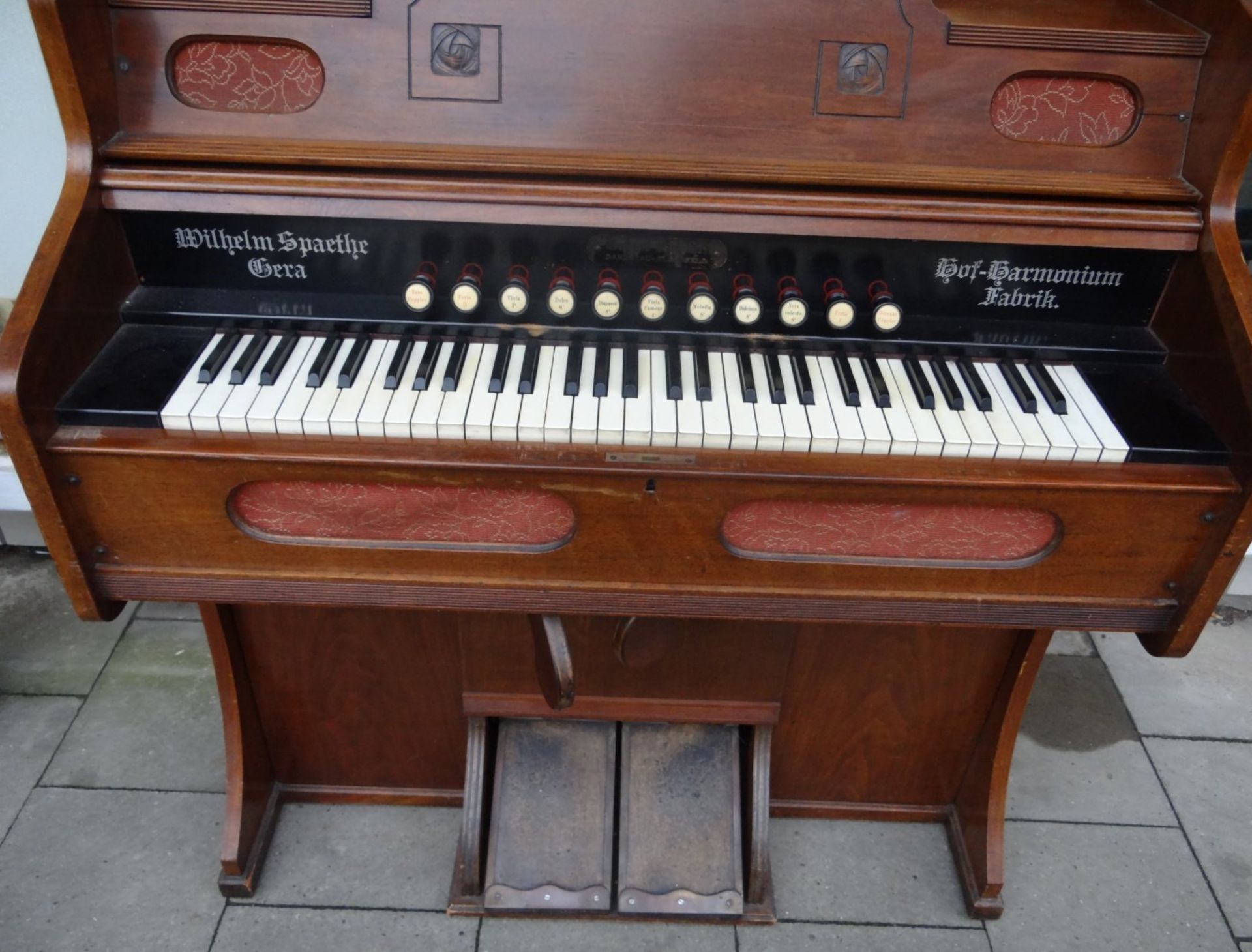 Harmonium "Wilh.Spaethe, Gera Hoflieferant", sehr gut erhalten und funktionstüchtig, um 1900, H- - Bild 2 aus 7