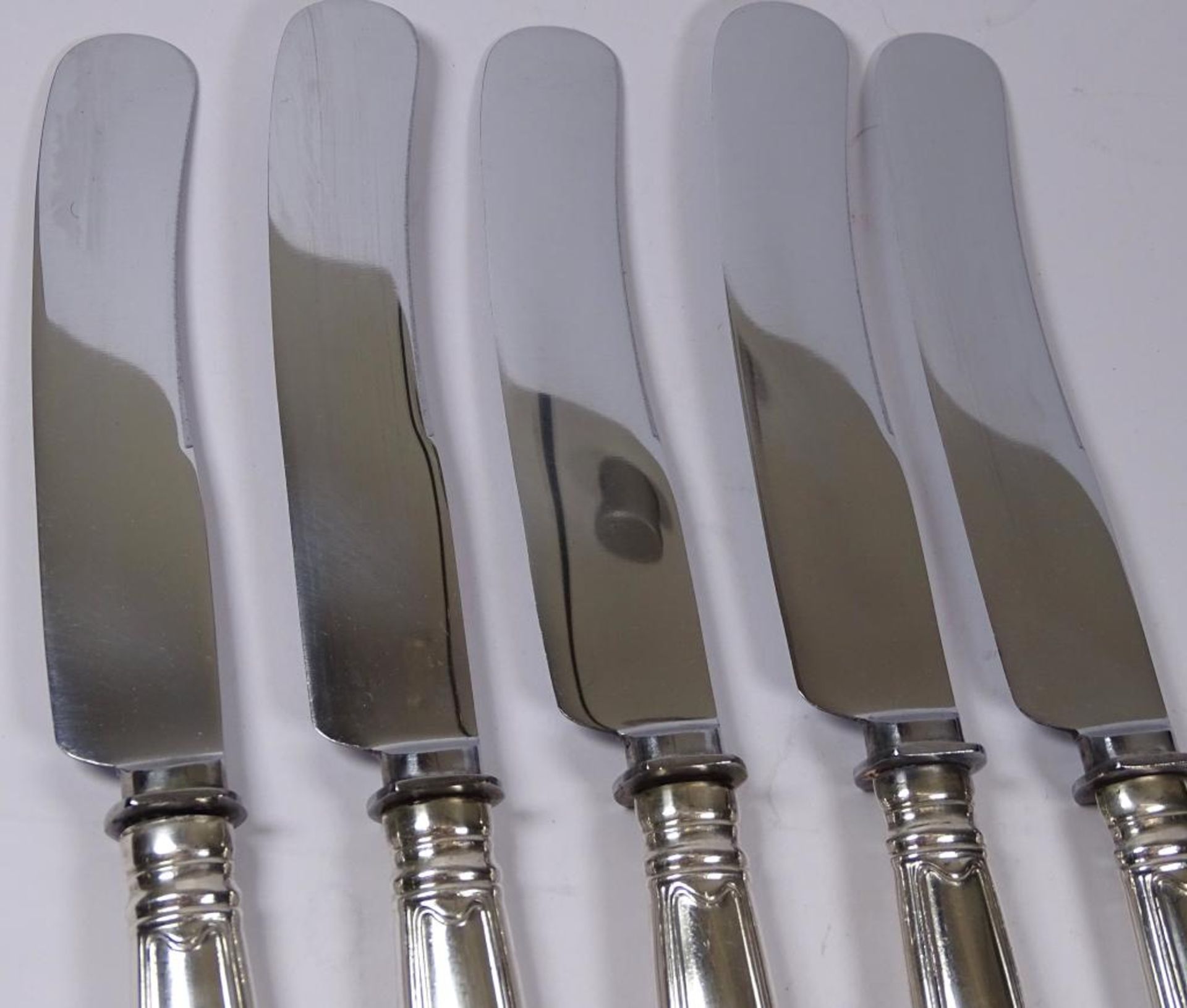 5x gr.Messer mit Silbergriffen 800er,guter Zustand,L-26cm - Bild 3 aus 5