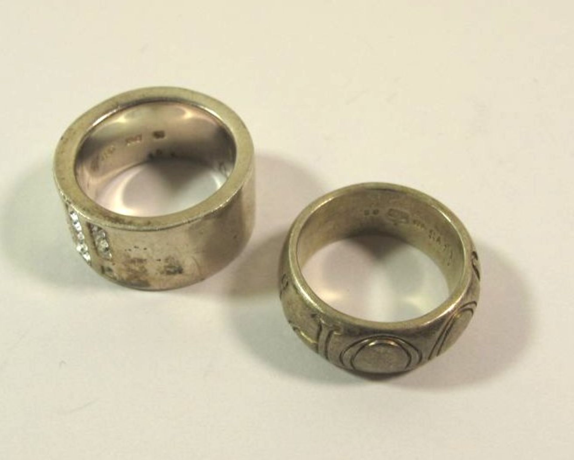 2x massive 925er Silber-Ringe, Joop, zus. 39,9g, RG 63 und 61.