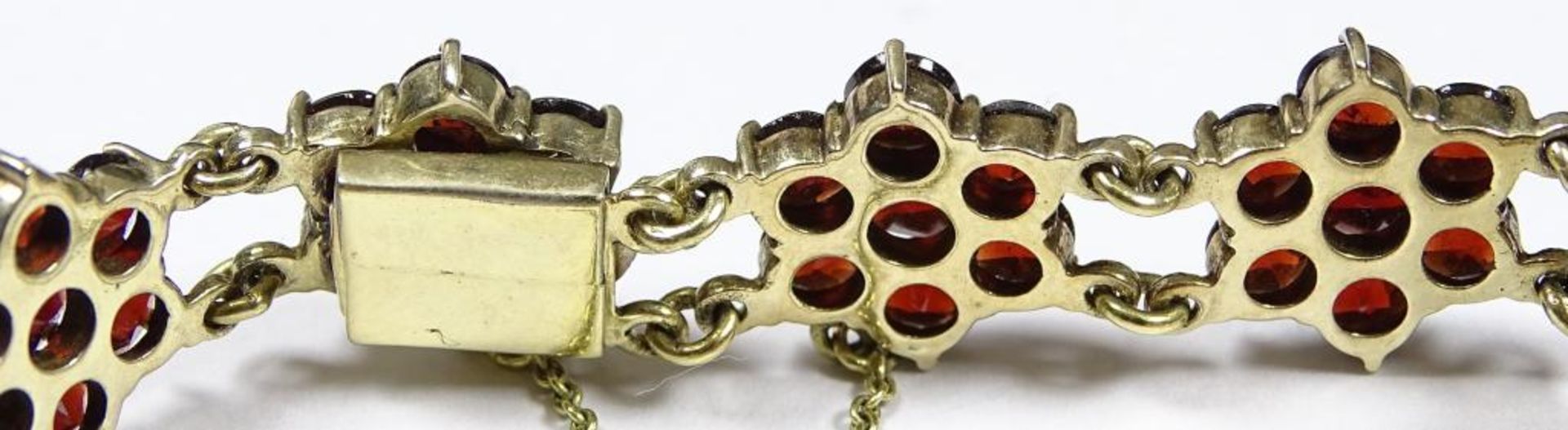 Granat Armband,Normgold (sog.Viertelgold 250/000),ca.L- 18,5cm, 17gr. - Bild 3 aus 3