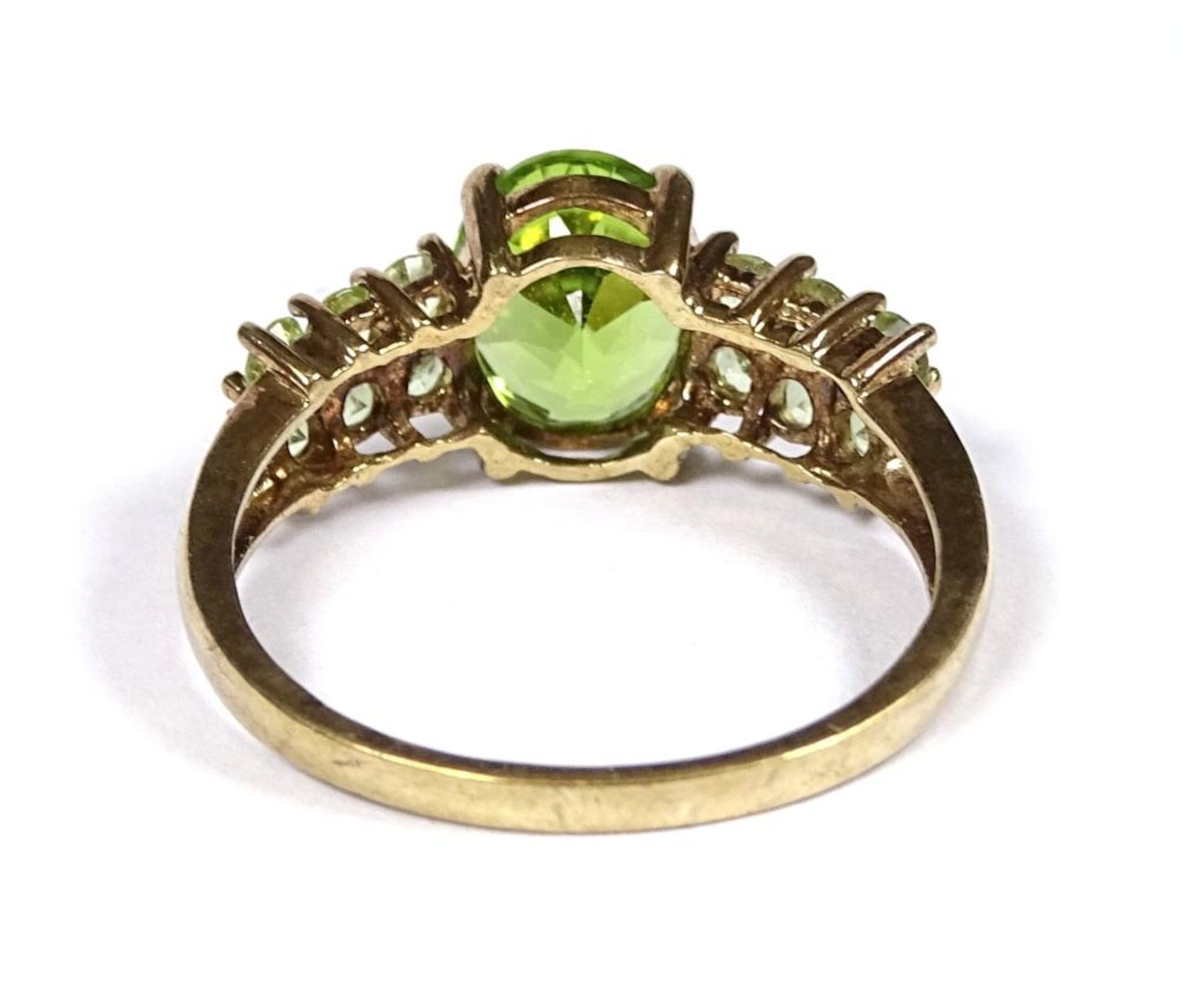 Goldring 375er, Prasiolithe und Peridot??, 3,74gr., RG 62/63 - Bild 4 aus 4