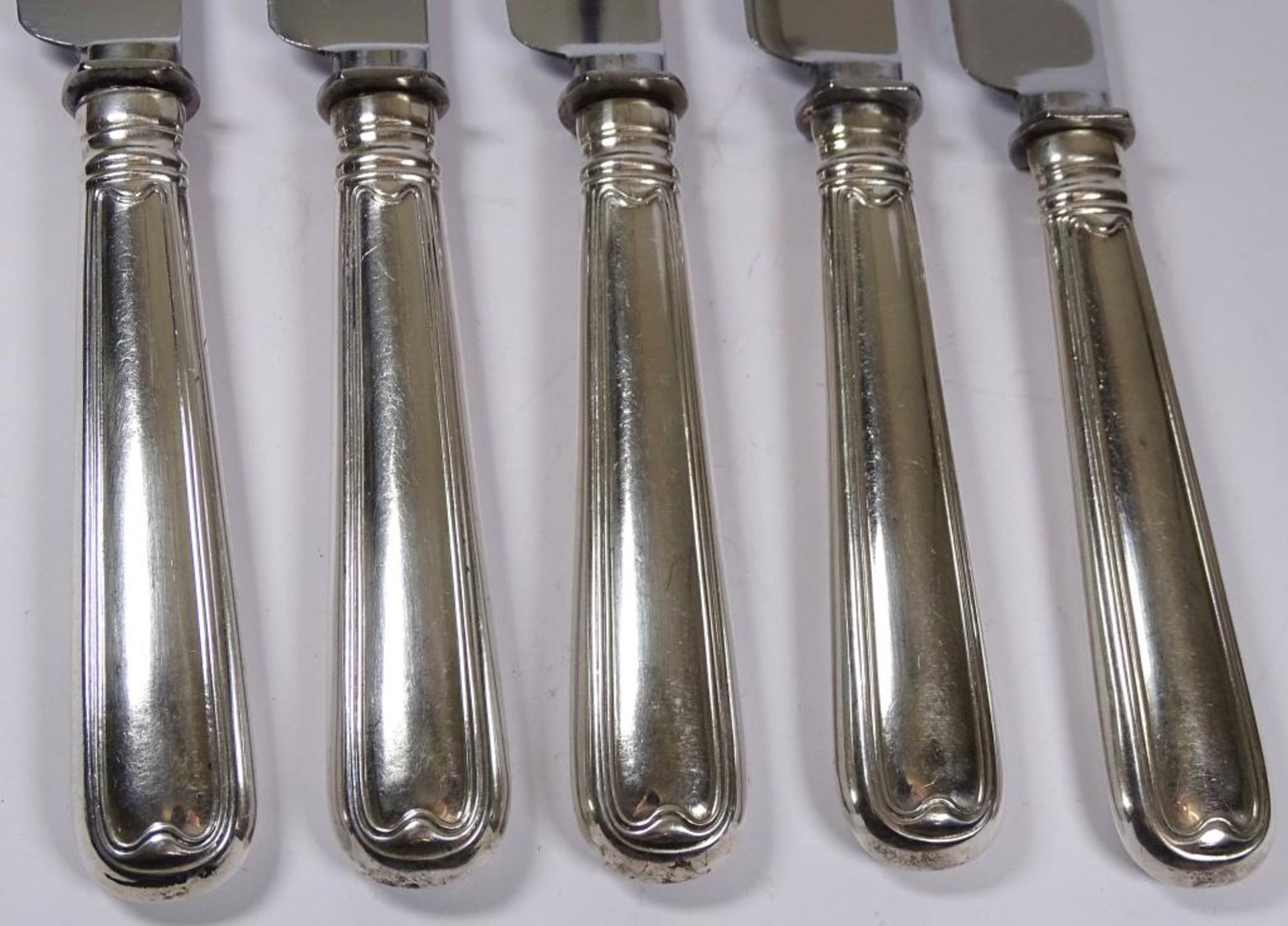 5x gr.Messer mit Silbergriffen 800er,guter Zustand,L-26cm - Bild 2 aus 5