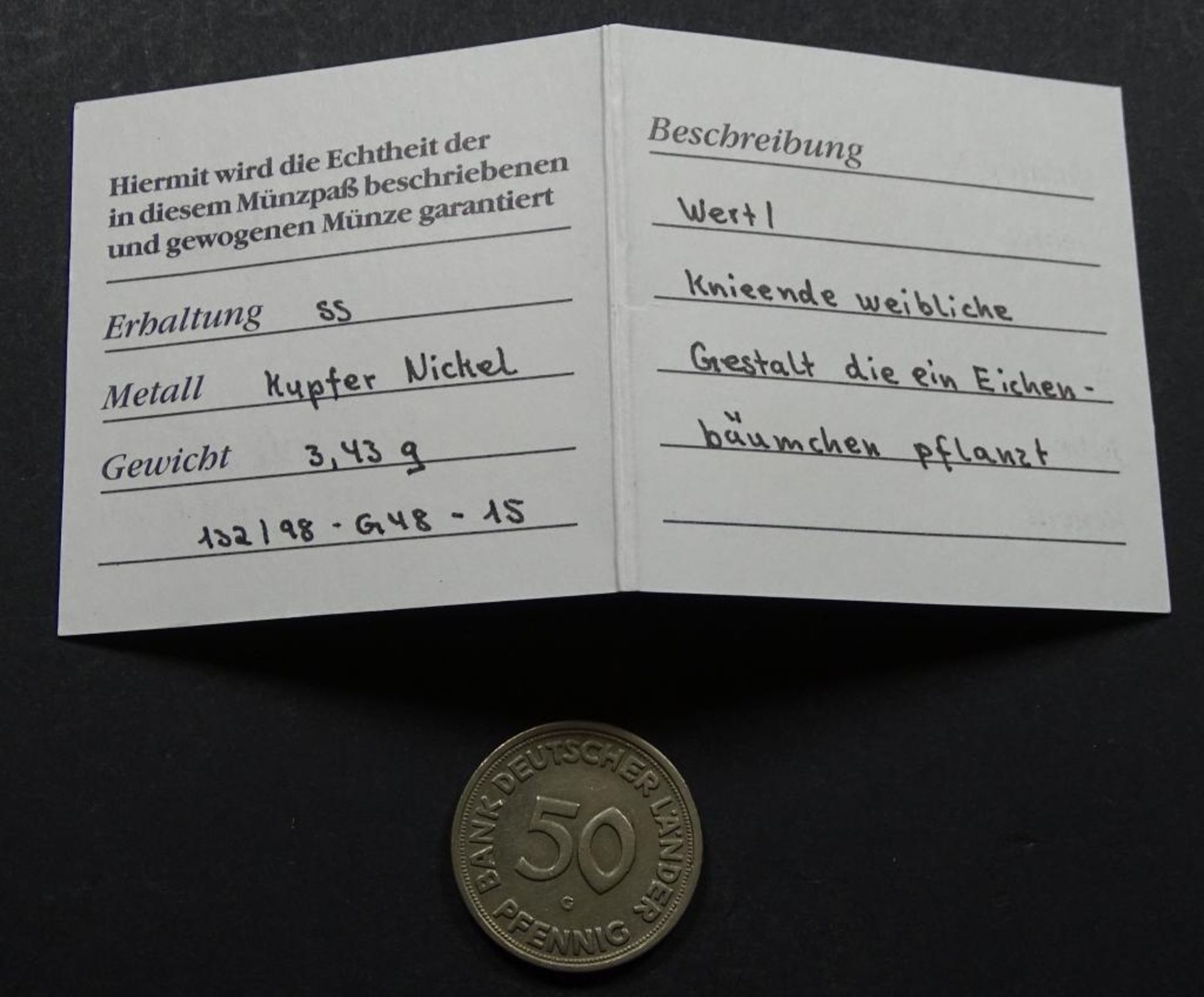 50 Pfennig, 1950 G., Bank Deutscher Lände