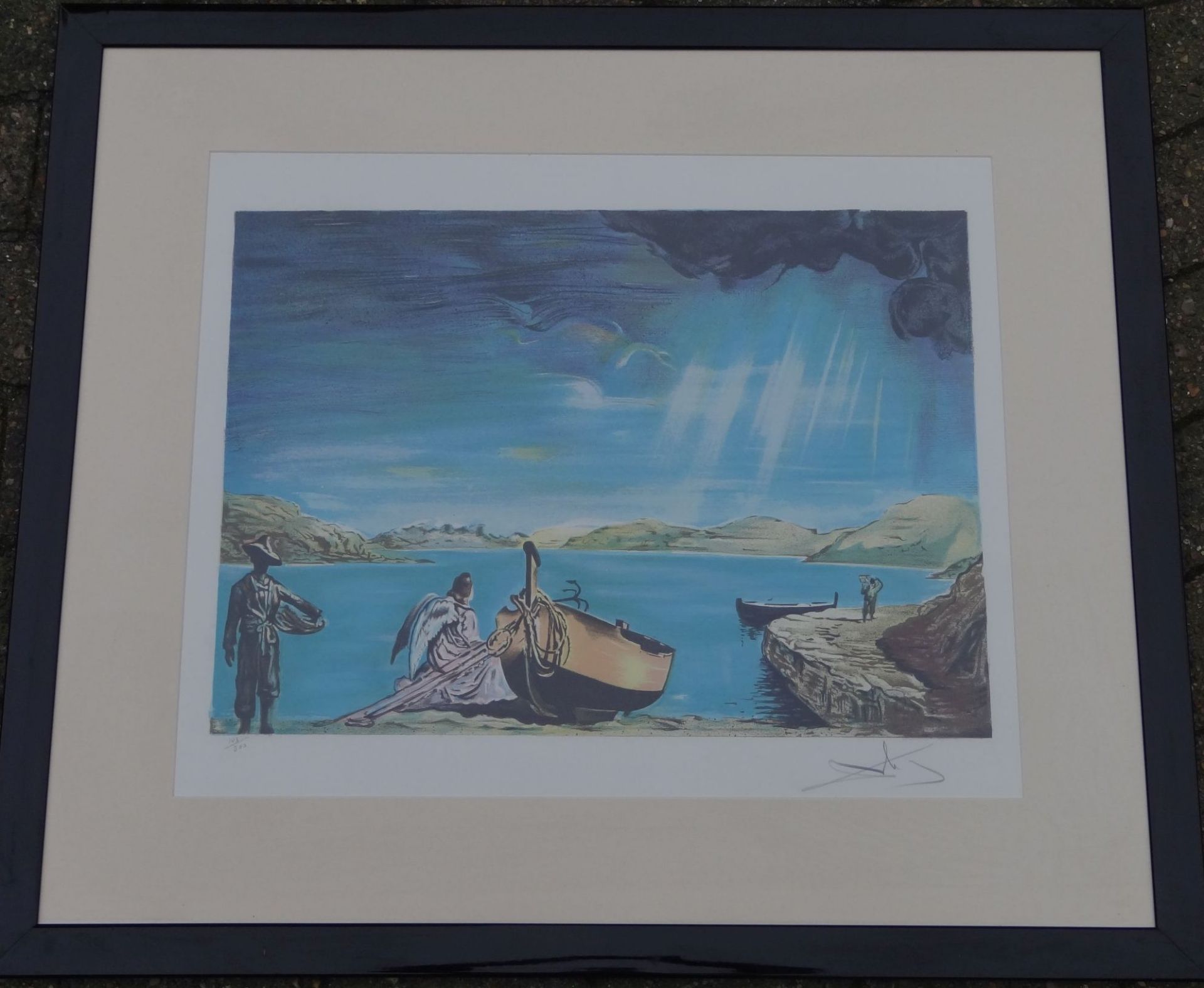 Salvador DALI (1904-1989), signierte grosse Lithografie, Nr. 143/300, ger/Glas, rückseitig Galerie- - Bild 2 aus 6